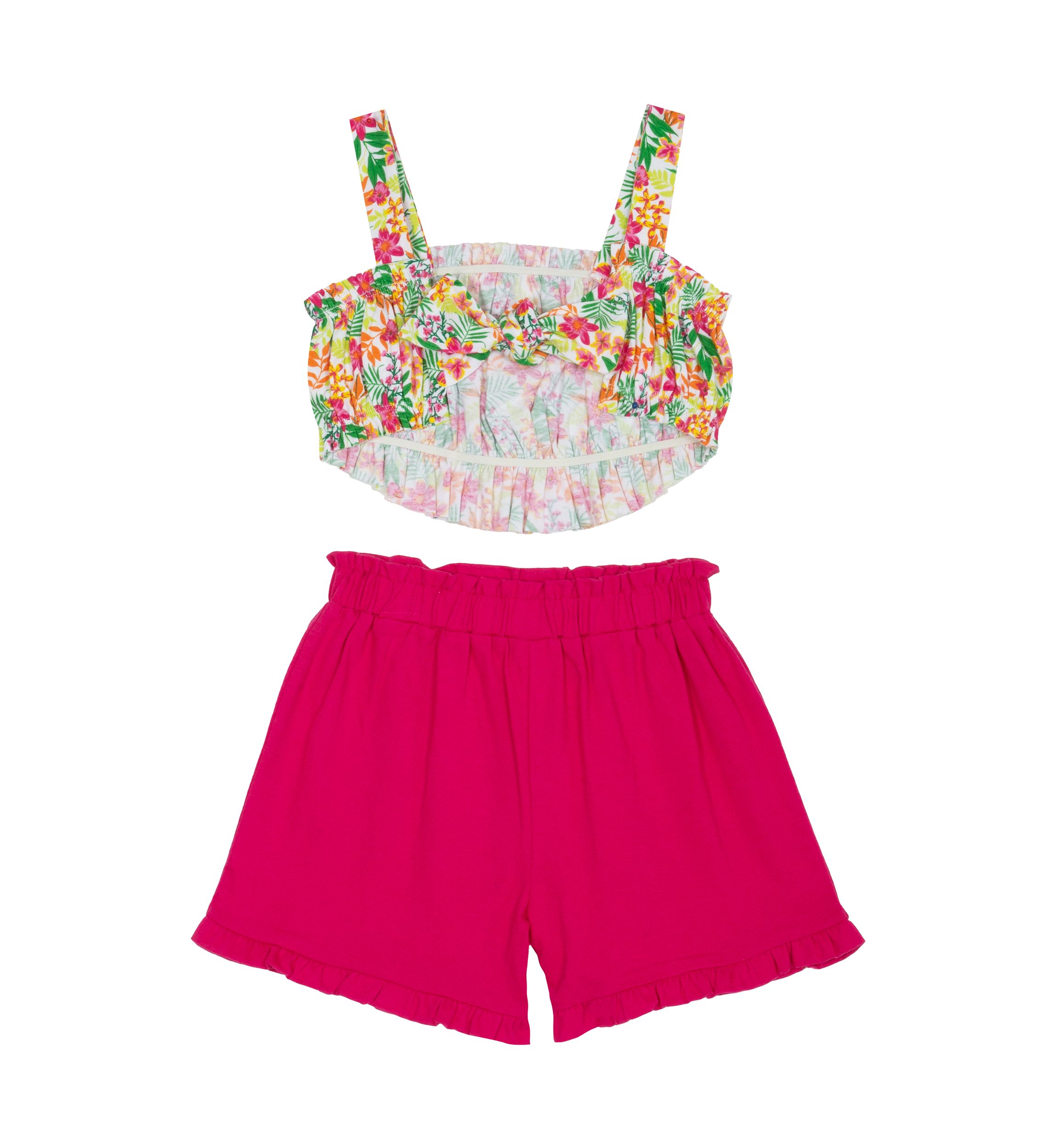 Baby Girls Floral Printed Top and Shorts Set