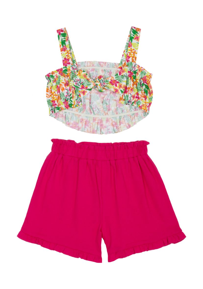 Baby Girls Floral Printed Top and Shorts Set