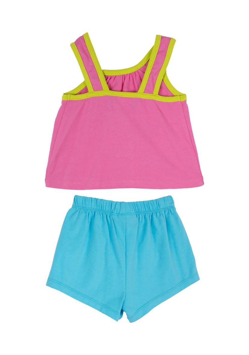 Baby Girls Flamingo Graphic Top and Shorts Set