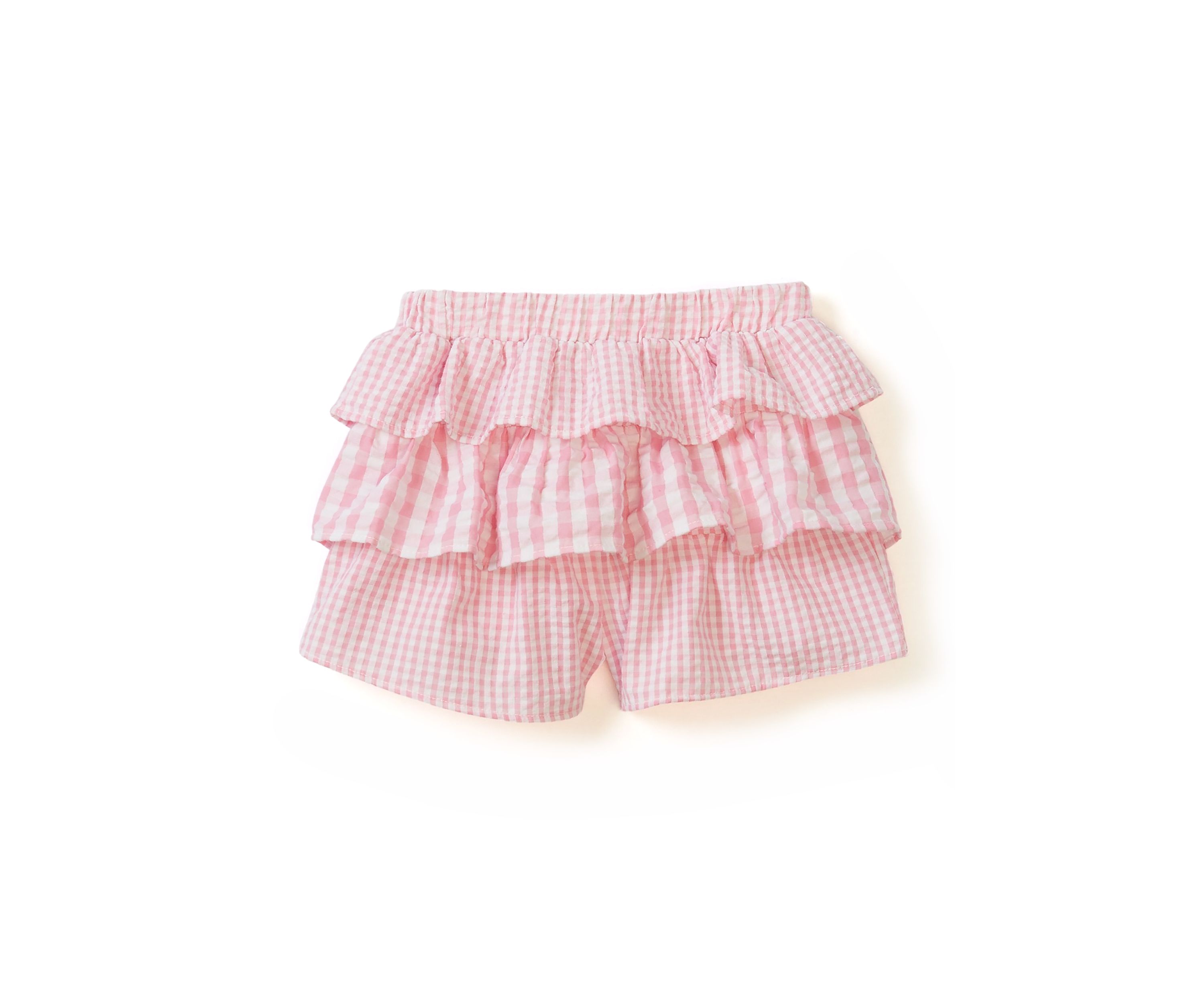 Baby Girls Knit Top with Seersucker Shorts Set