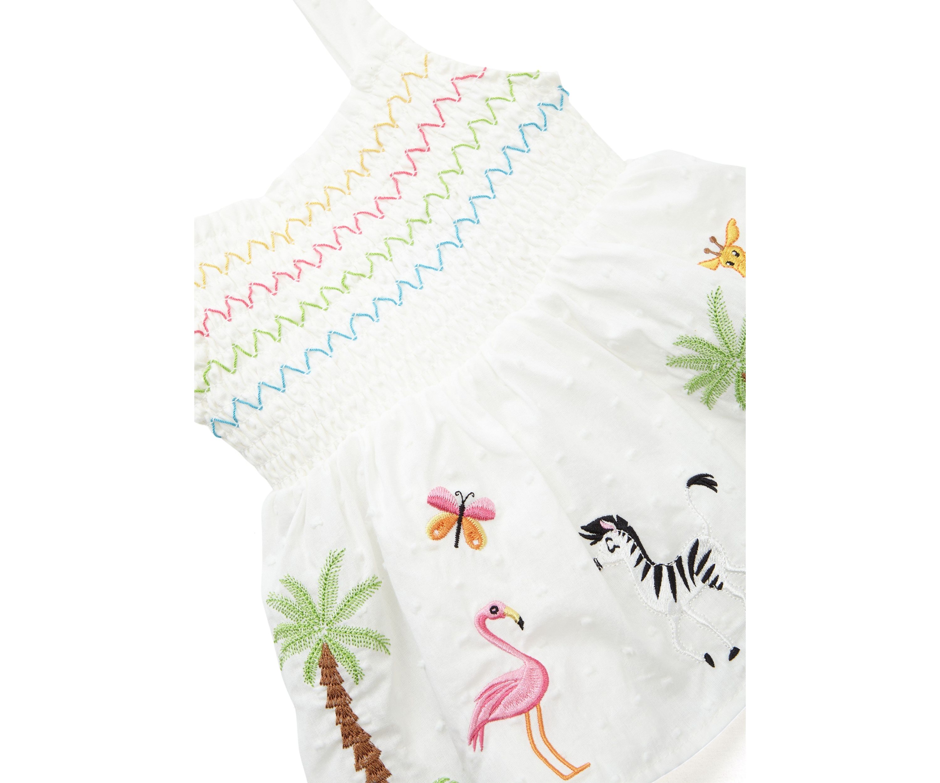 Baby Girls Tropical Embroidered Top and Shorts Set