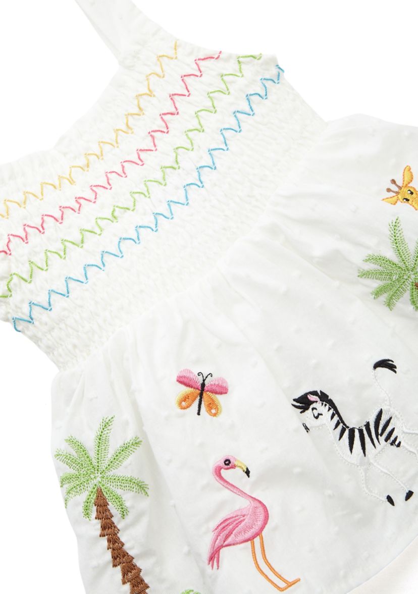 Baby Girls Tropical Embroidered Top and Shorts Set