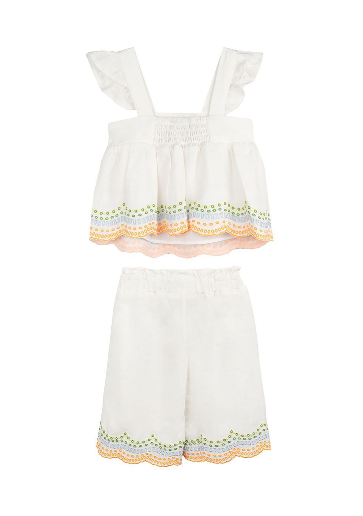 Baby Girls Fruit Eyelet Top and Cotton Pants Set