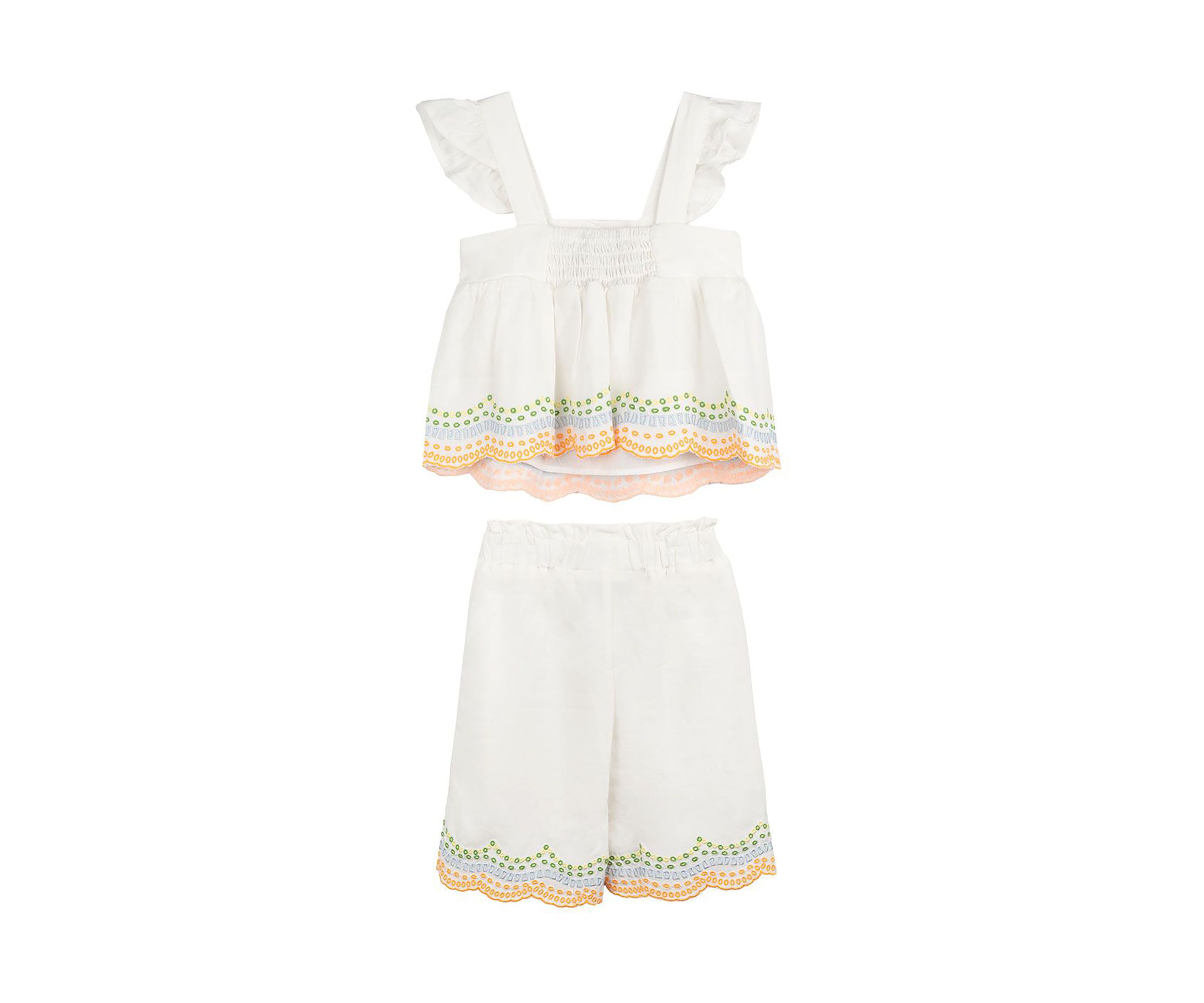 Baby Girls Fruit Eyelet Top and Cotton Pants Set