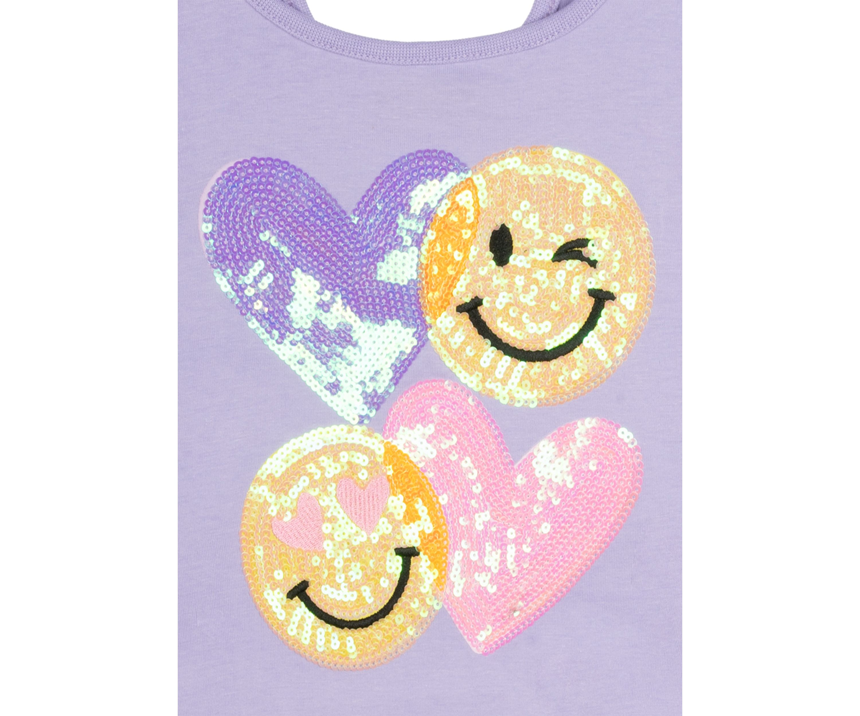 Baby Girls Happy Face Graphic T-Shirt and Printed Shorts Set