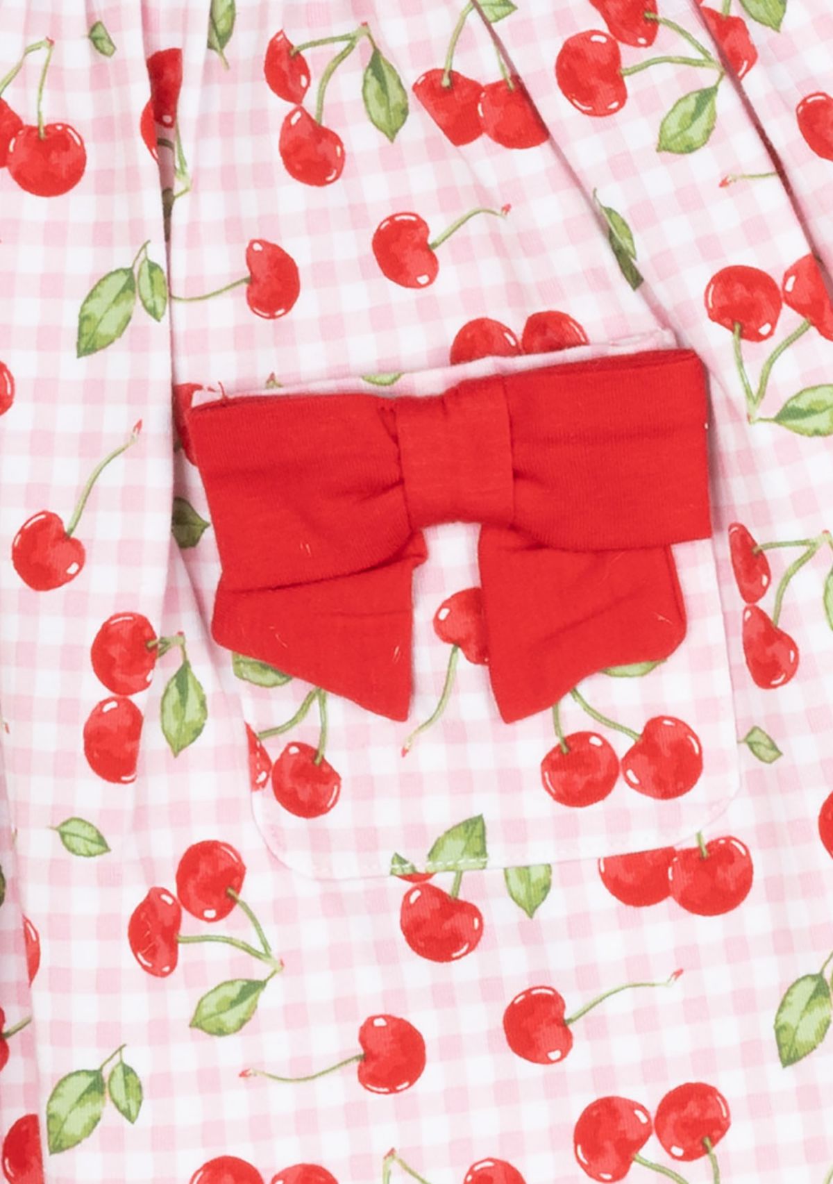Baby Girls Cherry Gingham Printed Peplum Dress with Bloomer and Headband