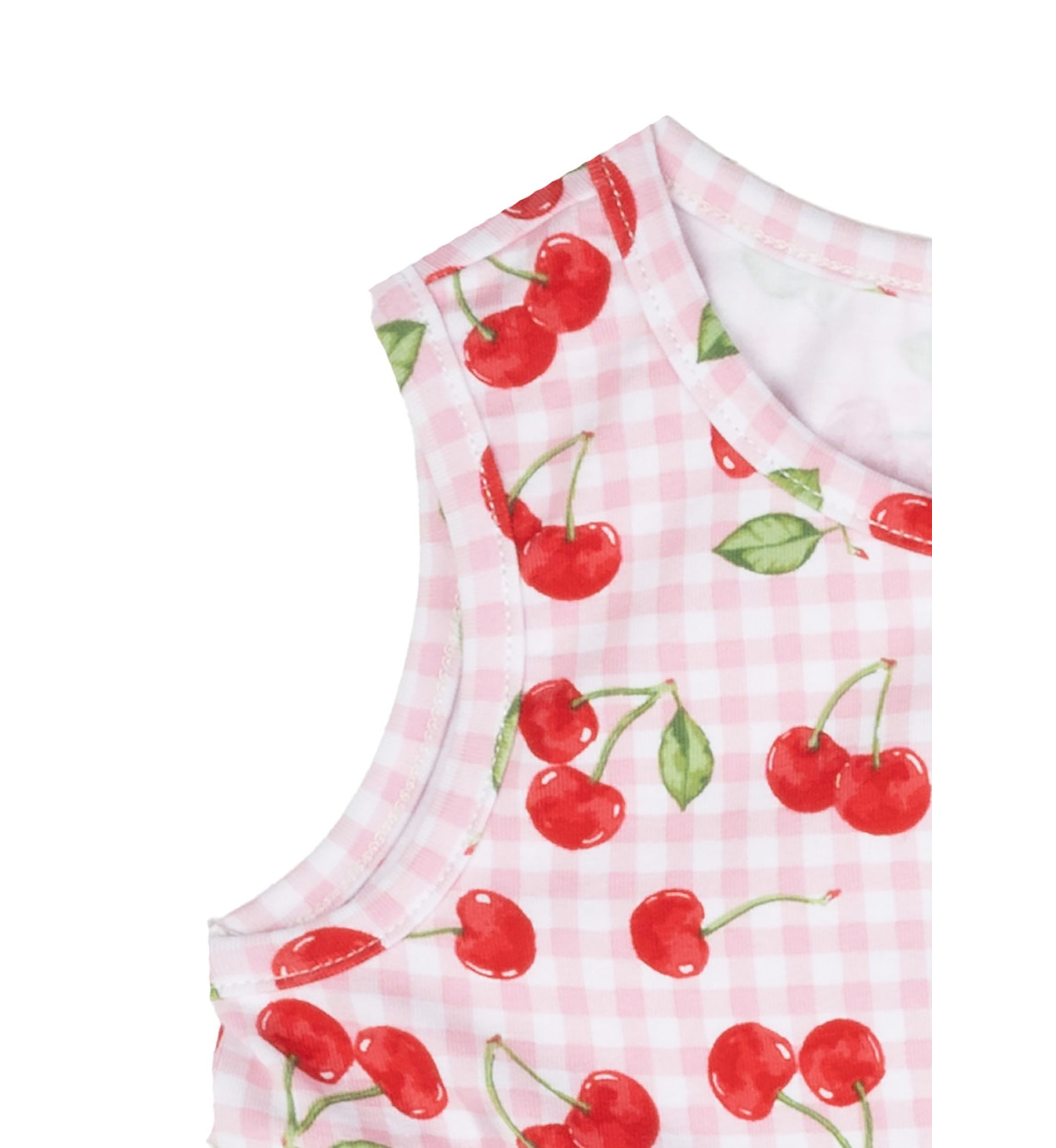 Baby Girls Cherry Gingham Printed Peplum Dress with Bloomer and Headband