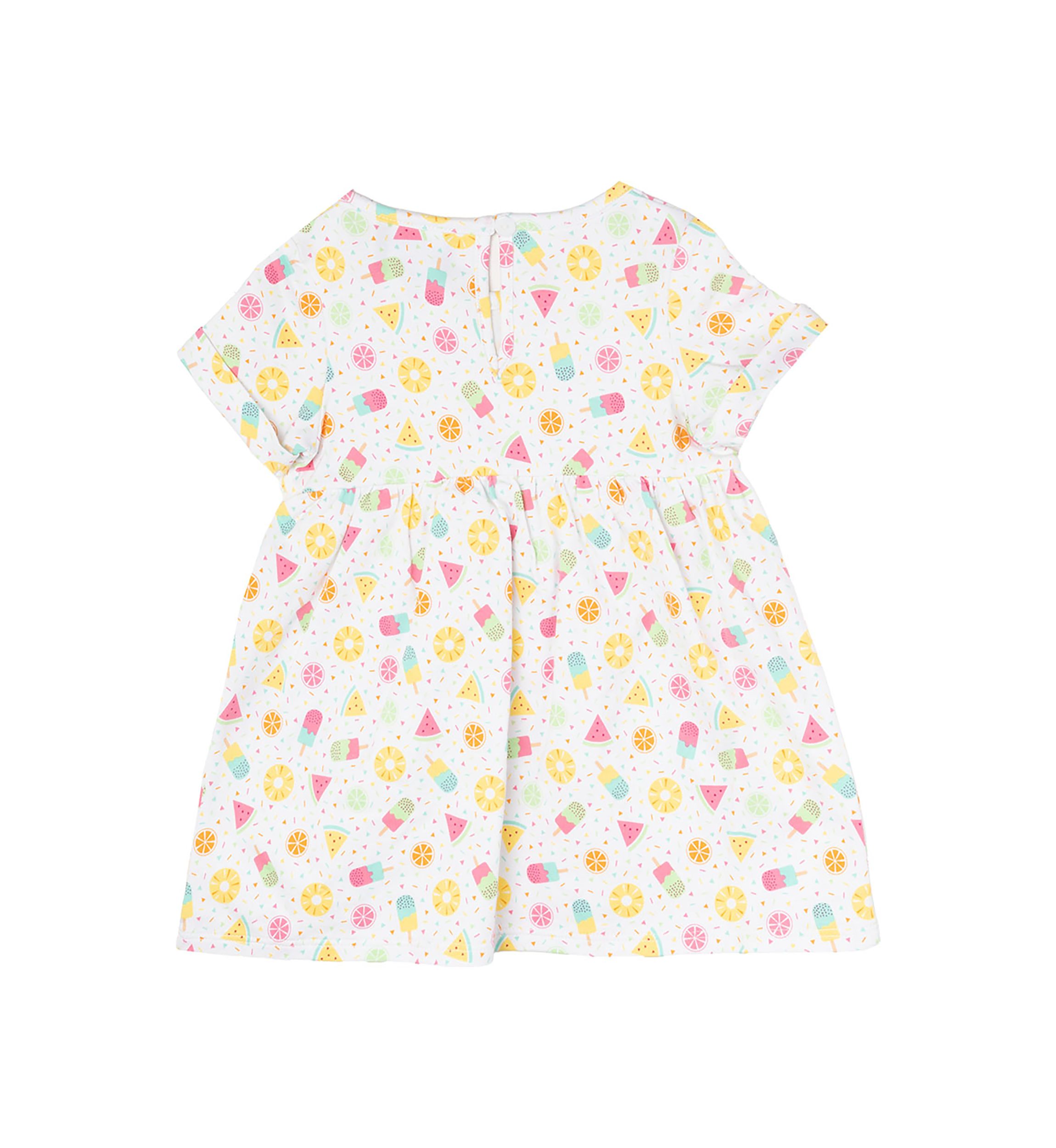 Baby Girls Printed Knit Dress with Bloomer and Headband