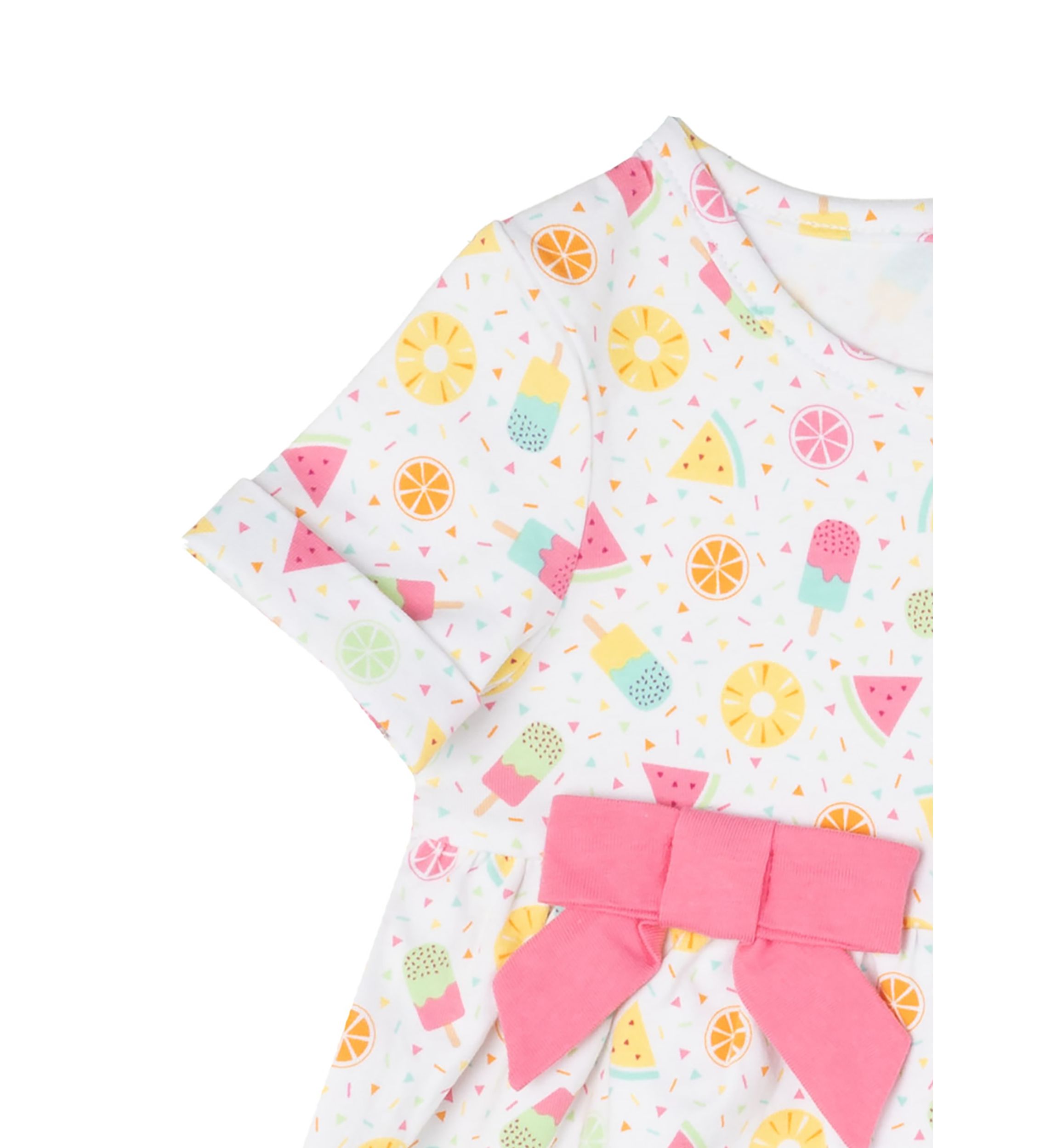 Baby Girls Printed Knit Dress with Bloomer and Headband