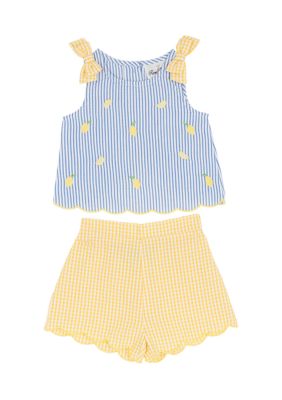 Rare Editions Baby Girls Watermelon Seer Shorts Set, Blue, 24 Months