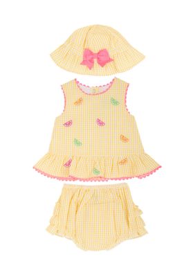 Rare Editions Baby Girls Lemon Dress Set