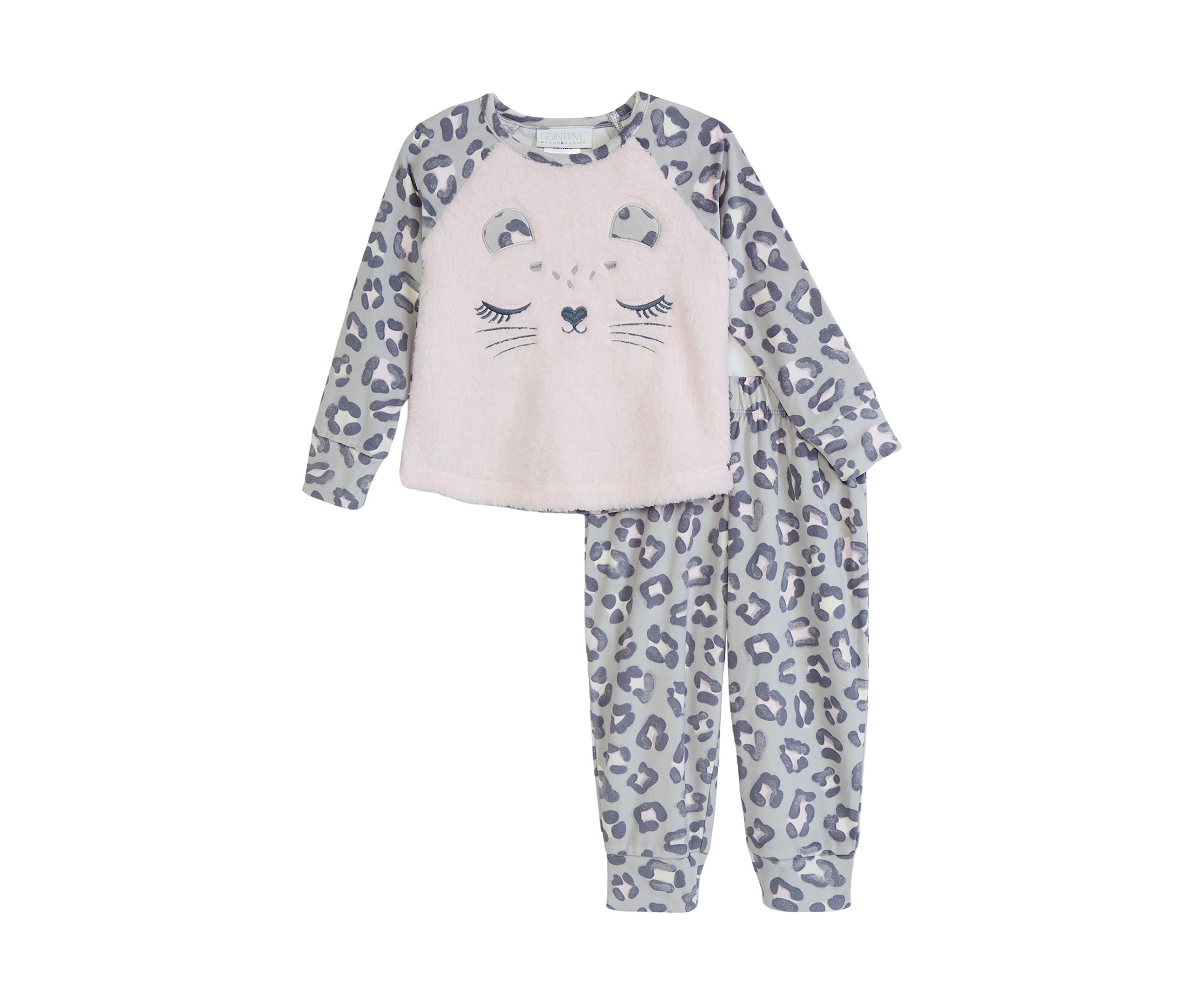 Toddler Girls Fleece Animal Pajama Set