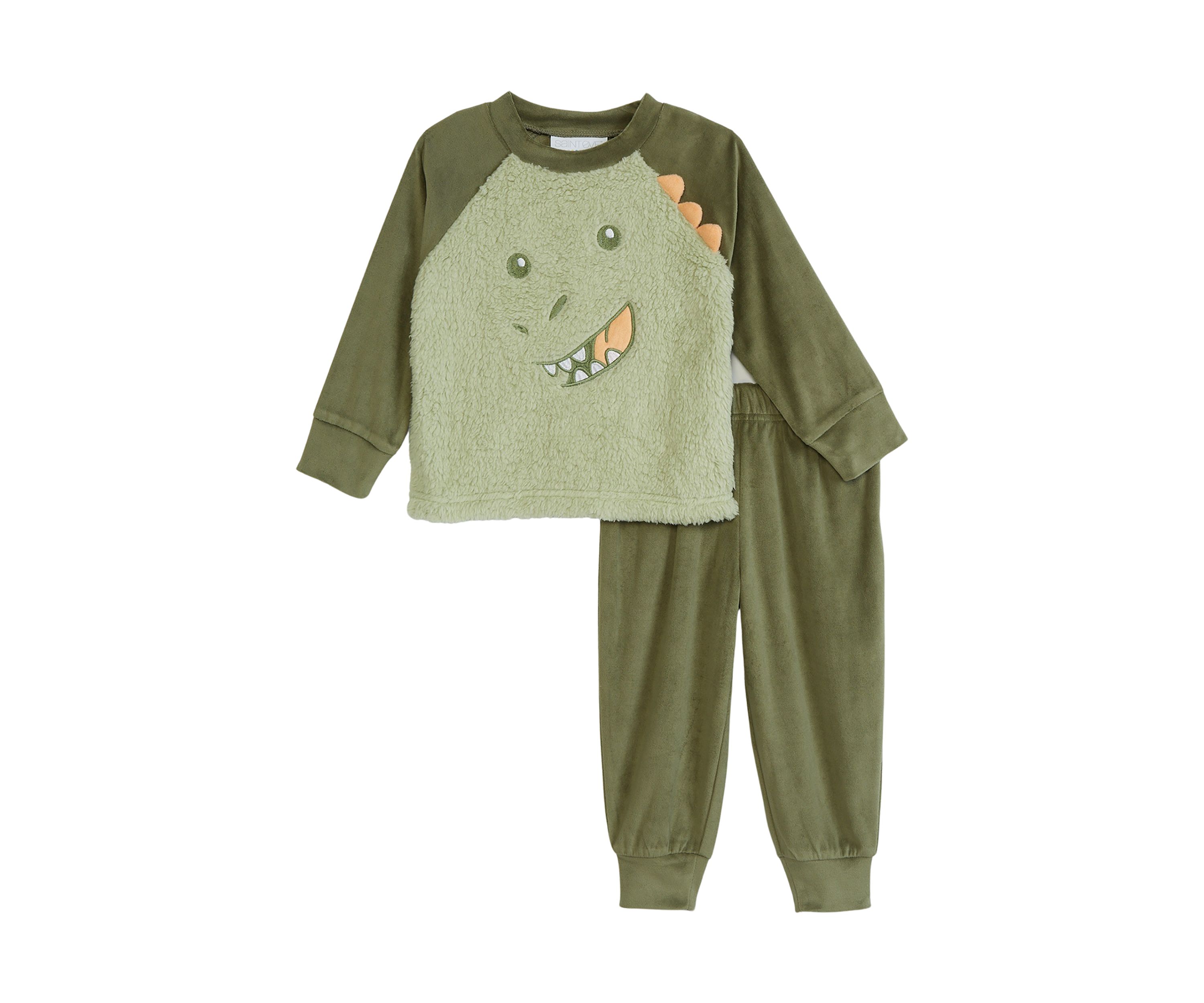 Toddler Boys Fleece Dinosaur Pajama Set