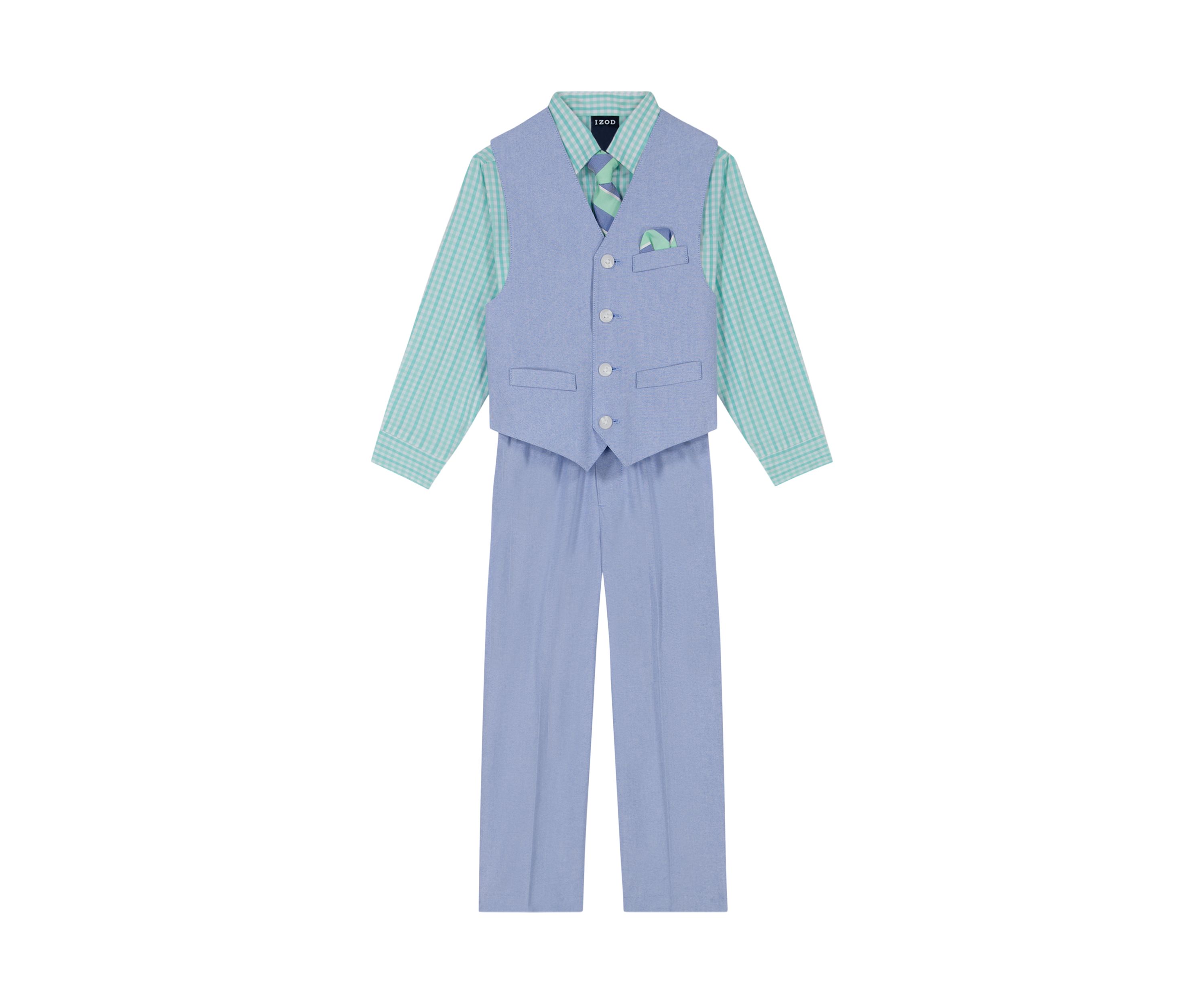 Toddler Boys Oxford Vest Set with Tie