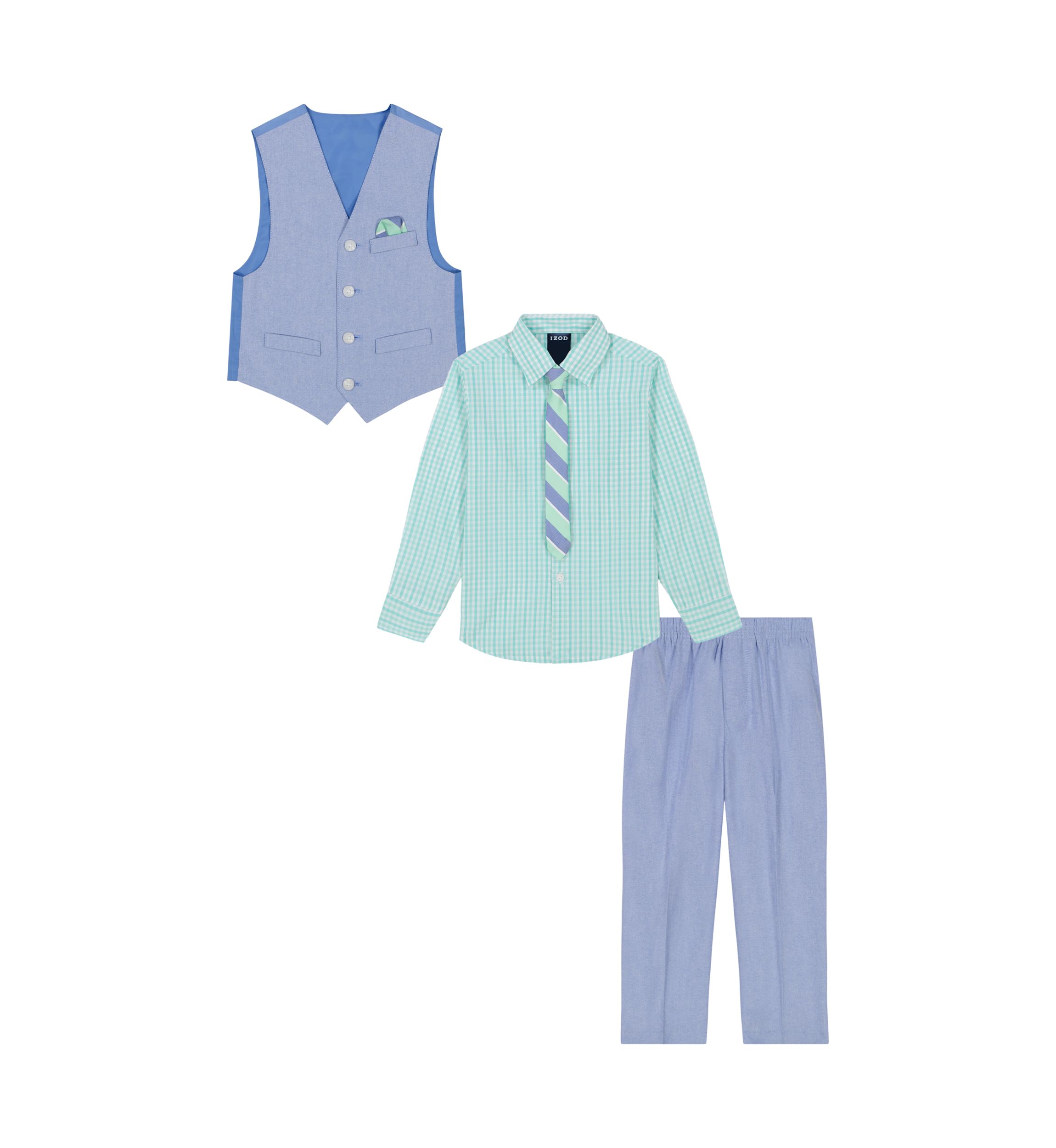 Boys 4-7 Oxford Vest Set with Tie