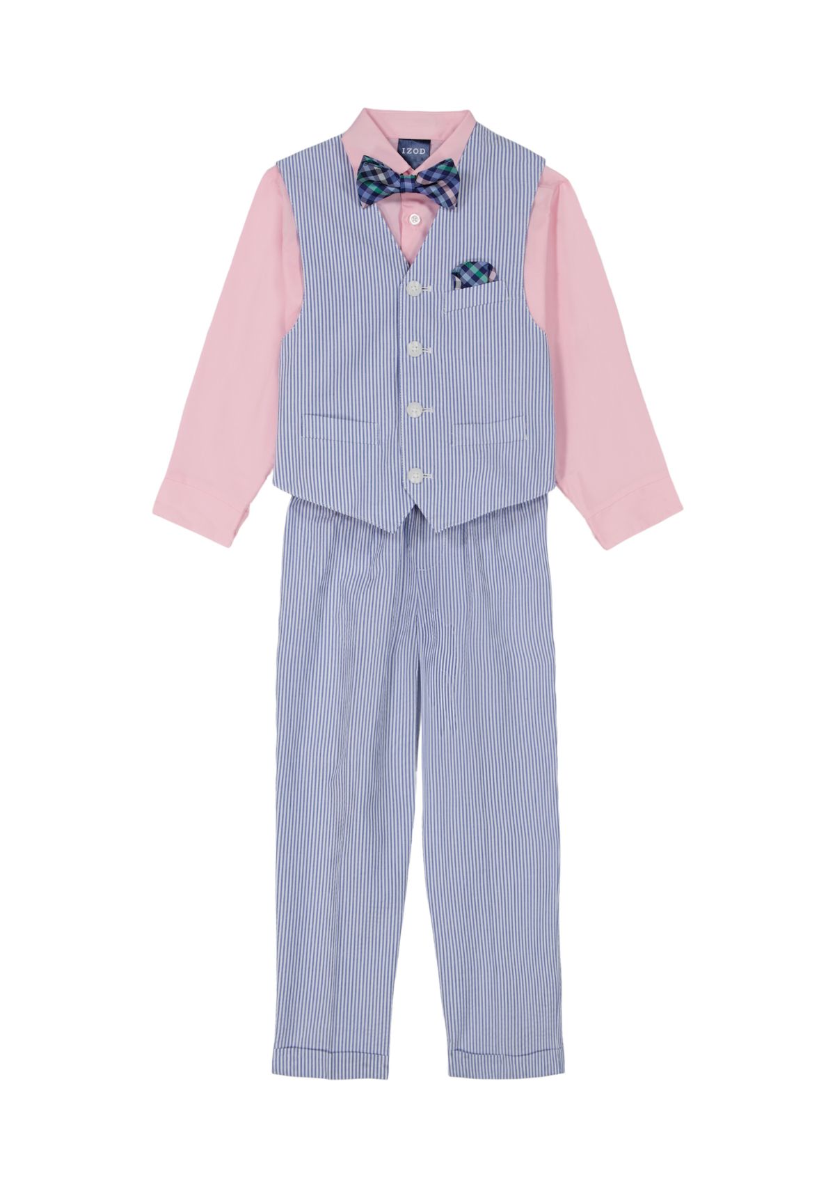 Baby Boys Seersucker Vest Set with Bowtie