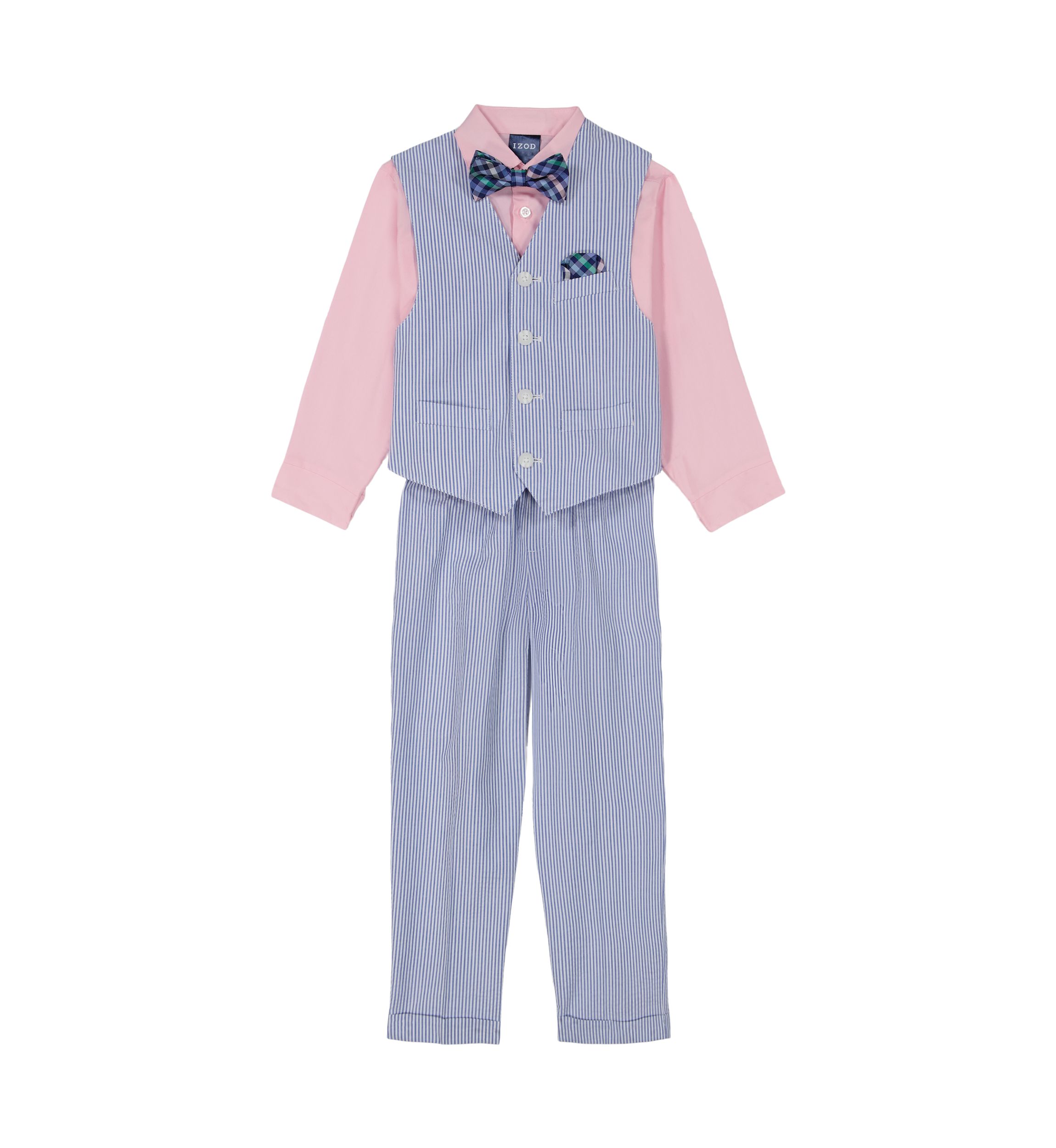 Baby Boys Seersucker Vest Set with Bowtie