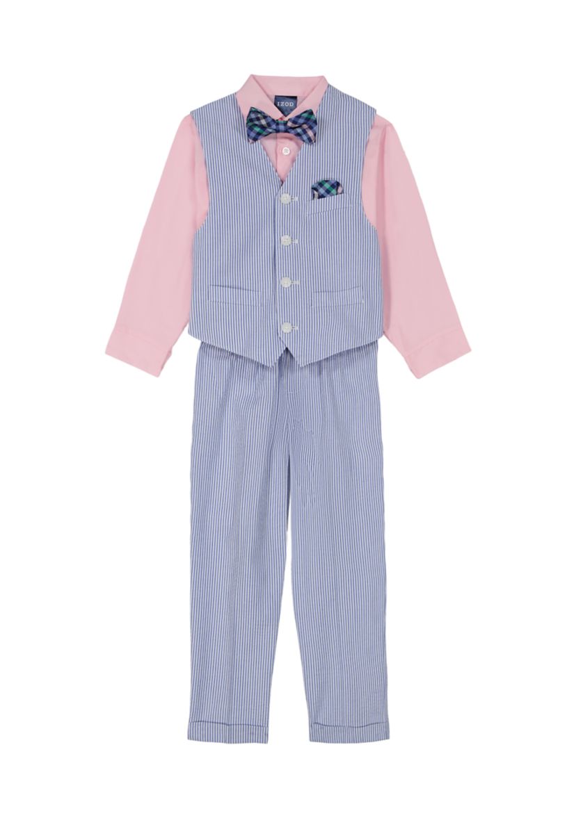 Toddler Boys Seersucker Vest Set with Bowtie