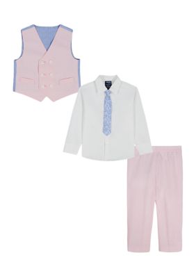 IZOD Toddler Boys Houndstooth Vest & Tie Outfit Set, 2T – 65% Off