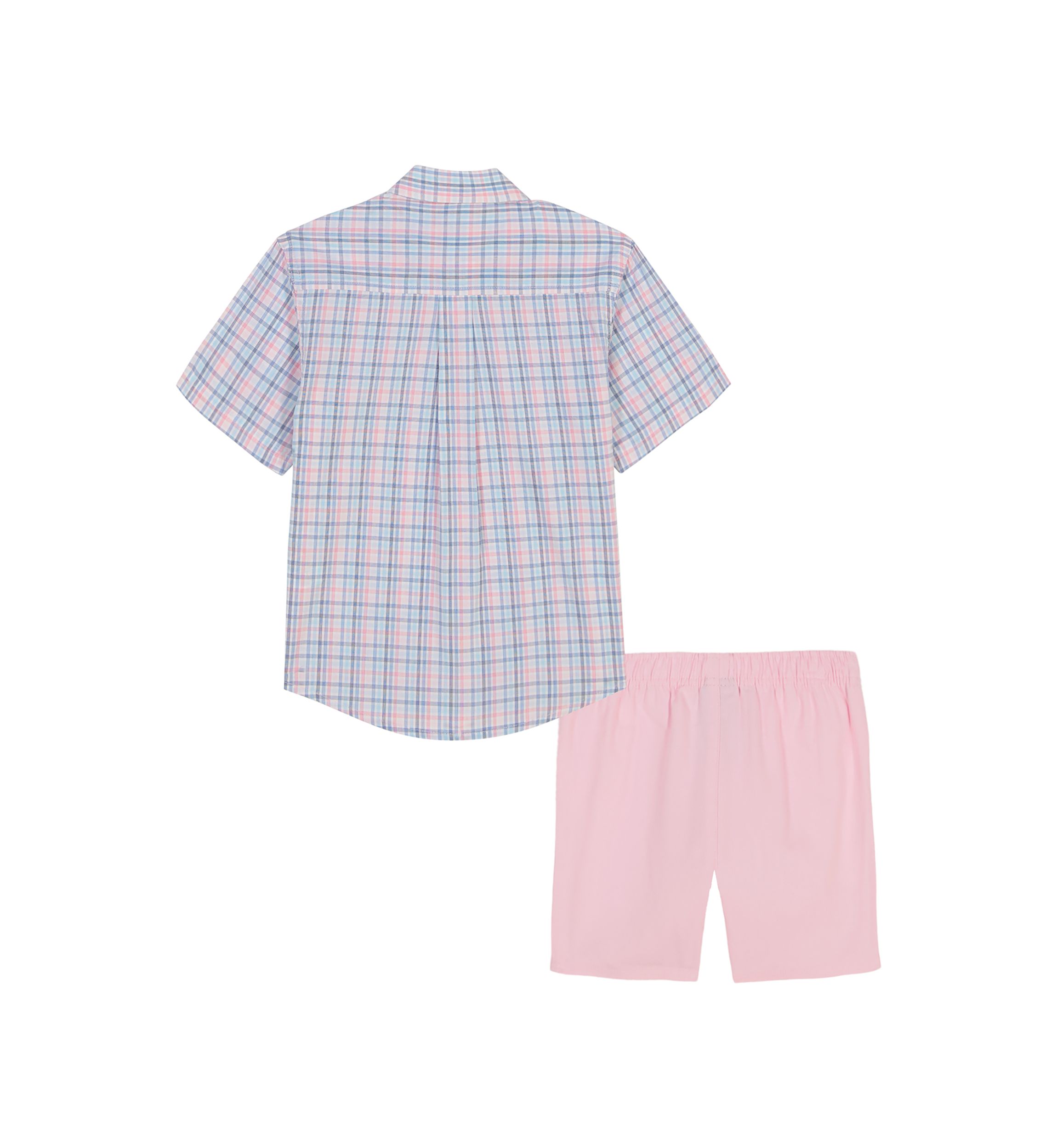 Toddler Boys Short Sleeve Bridgeport Plaid Shirt and Shorts Set