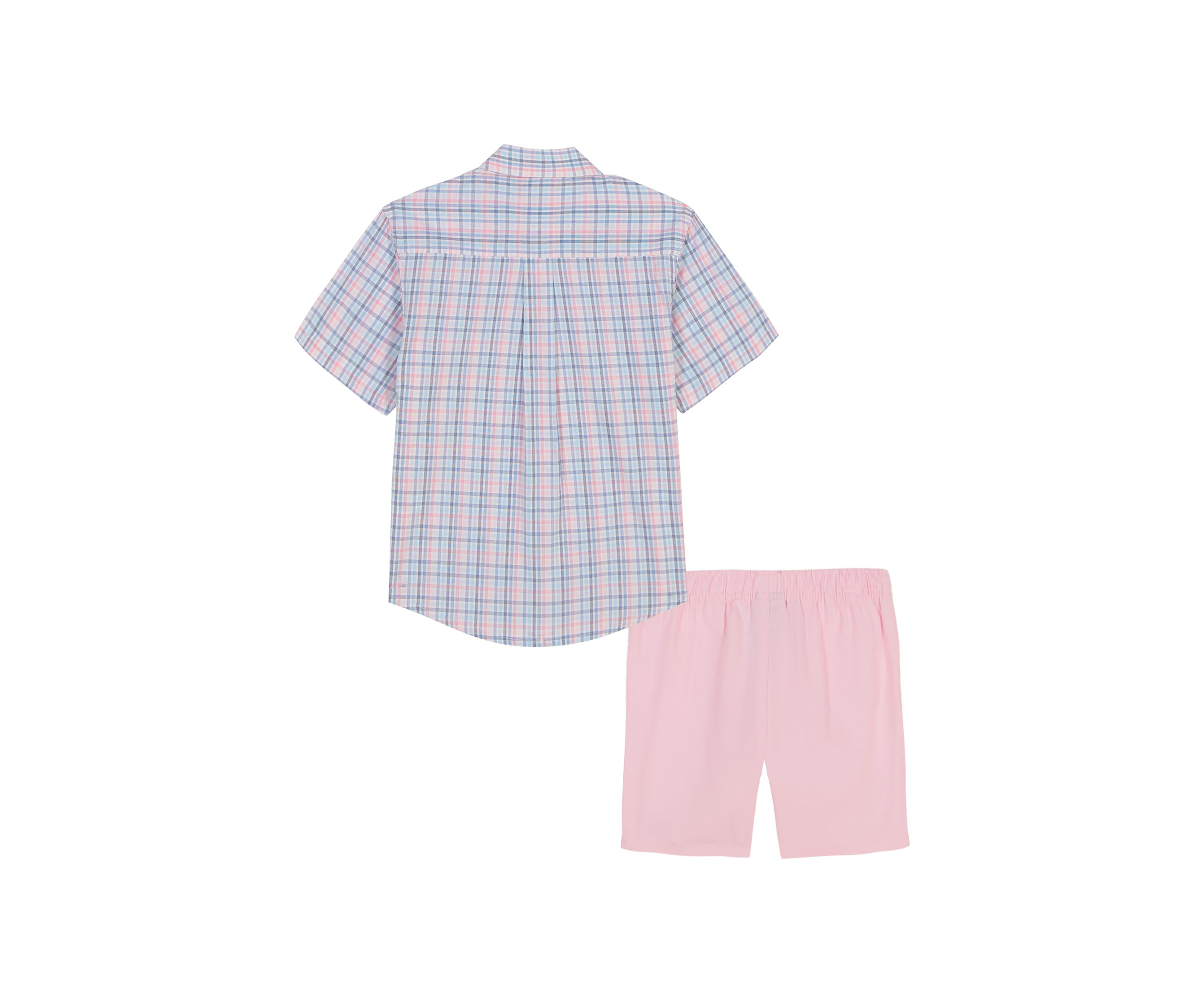 Toddler Boys Short Sleeve Bridgeport Plaid Shirt and Shorts Set