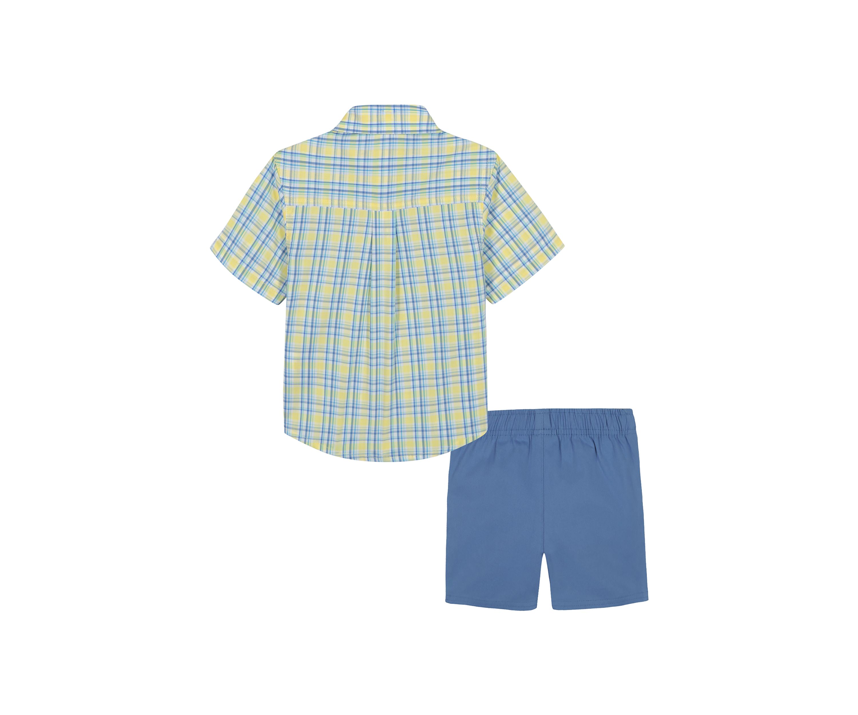 Toddler Boys Short Sleeve Andover Plaid Shirt and Shorts Set
