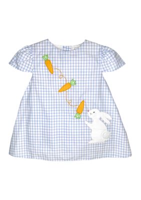 Petit Ami Baby Boys Short Sleeve Bunny with Carrots Dress