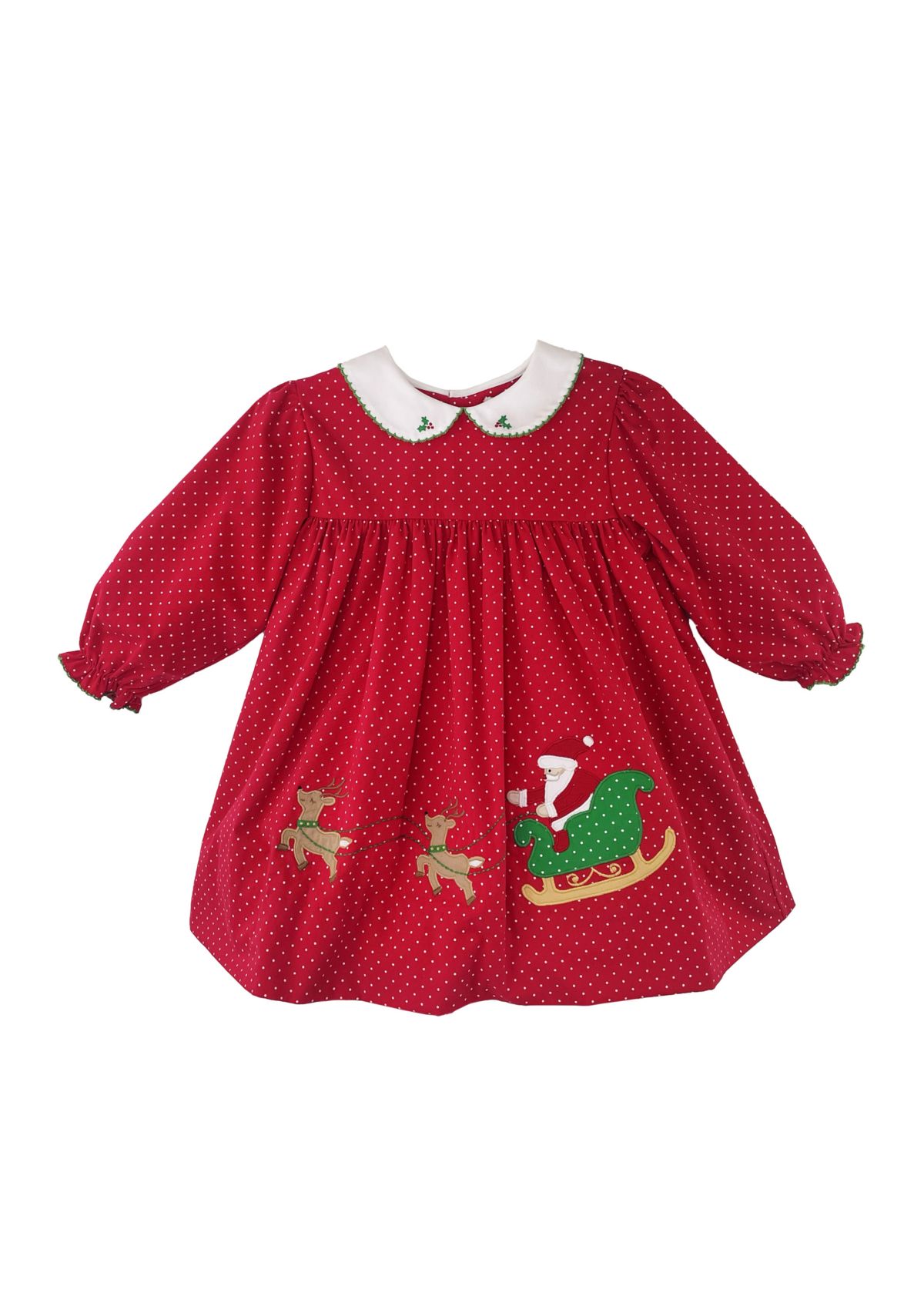 Baby Girls Christmas Appliqué Dress and Bloomer Set