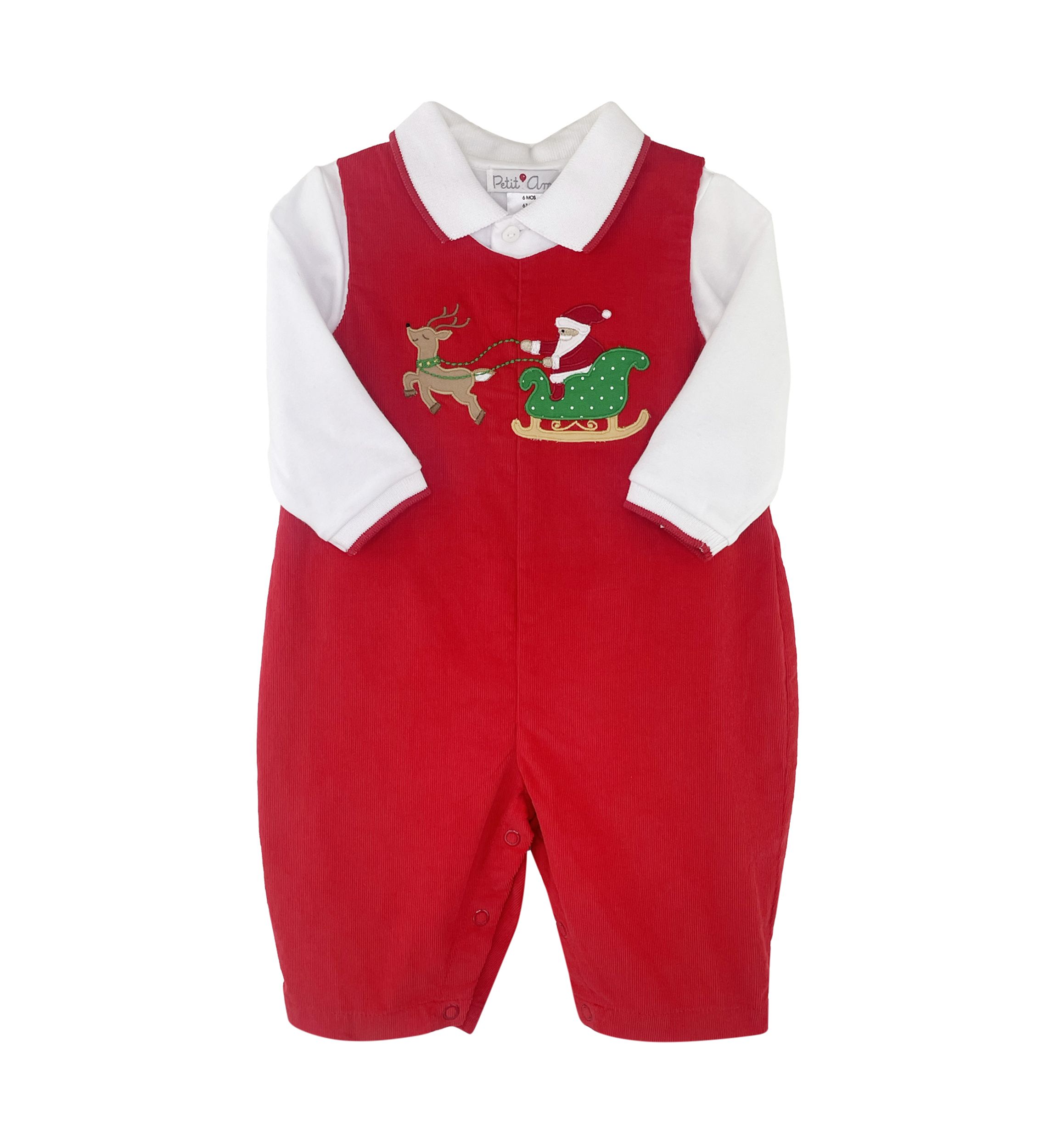 Baby Boys Coverall with Santa Appliqué 