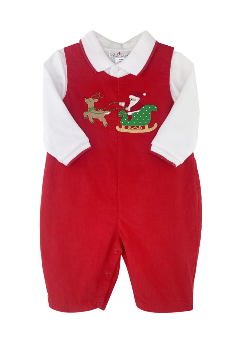 Baby Boys Coverall with Santa Appliqué 
