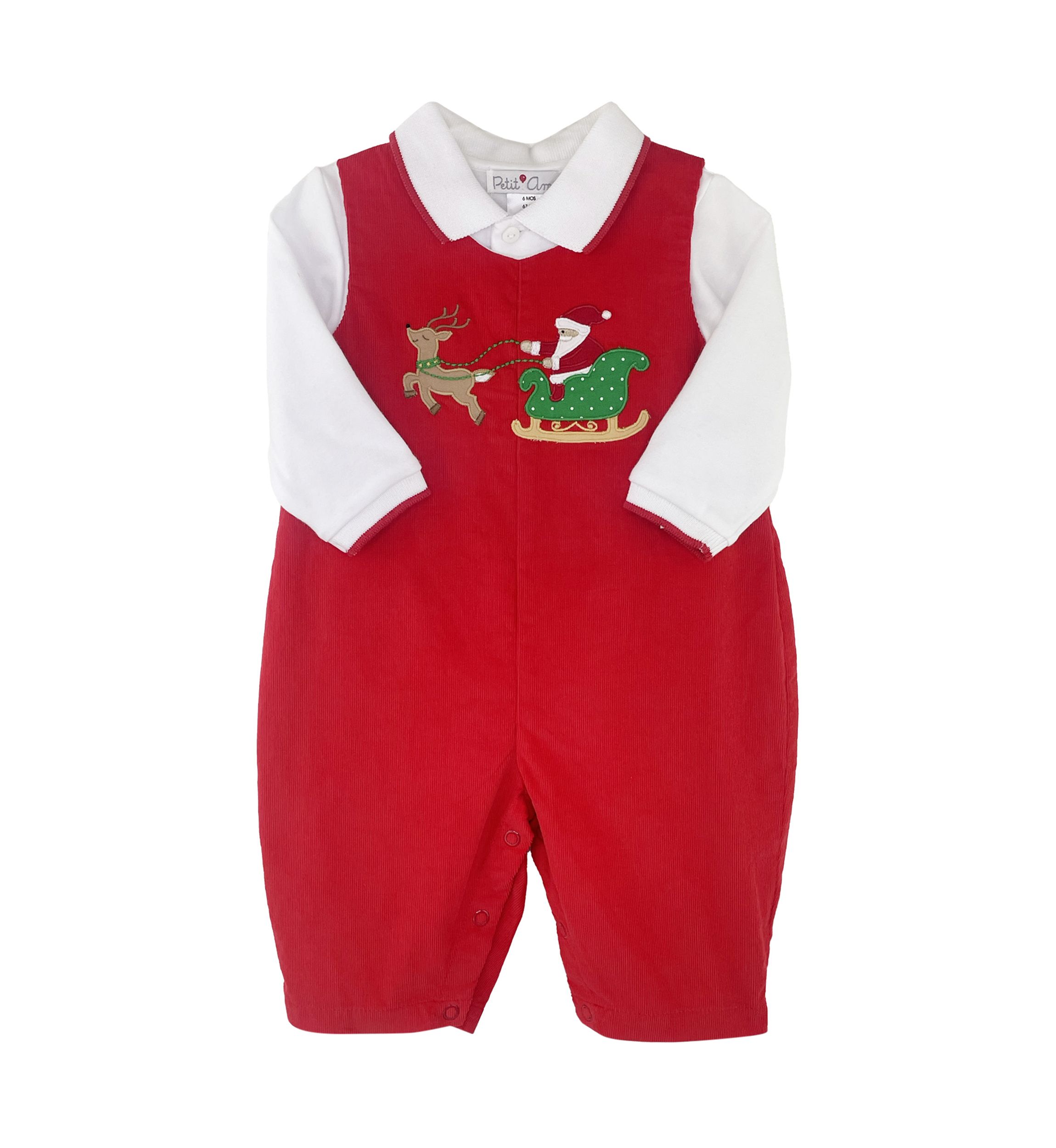 Baby Girls Coverall with Santa Appliqué
