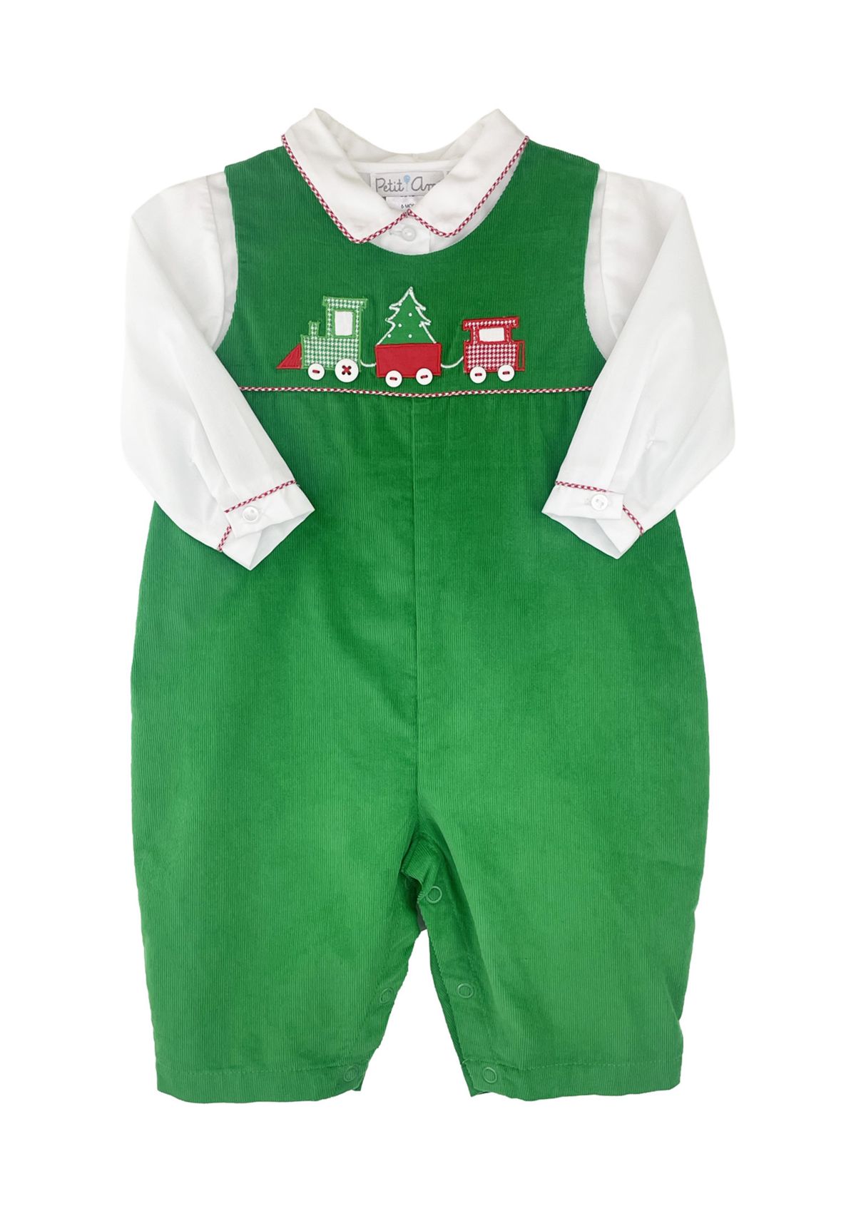 Baby Boys Coverall with Train Appliqué