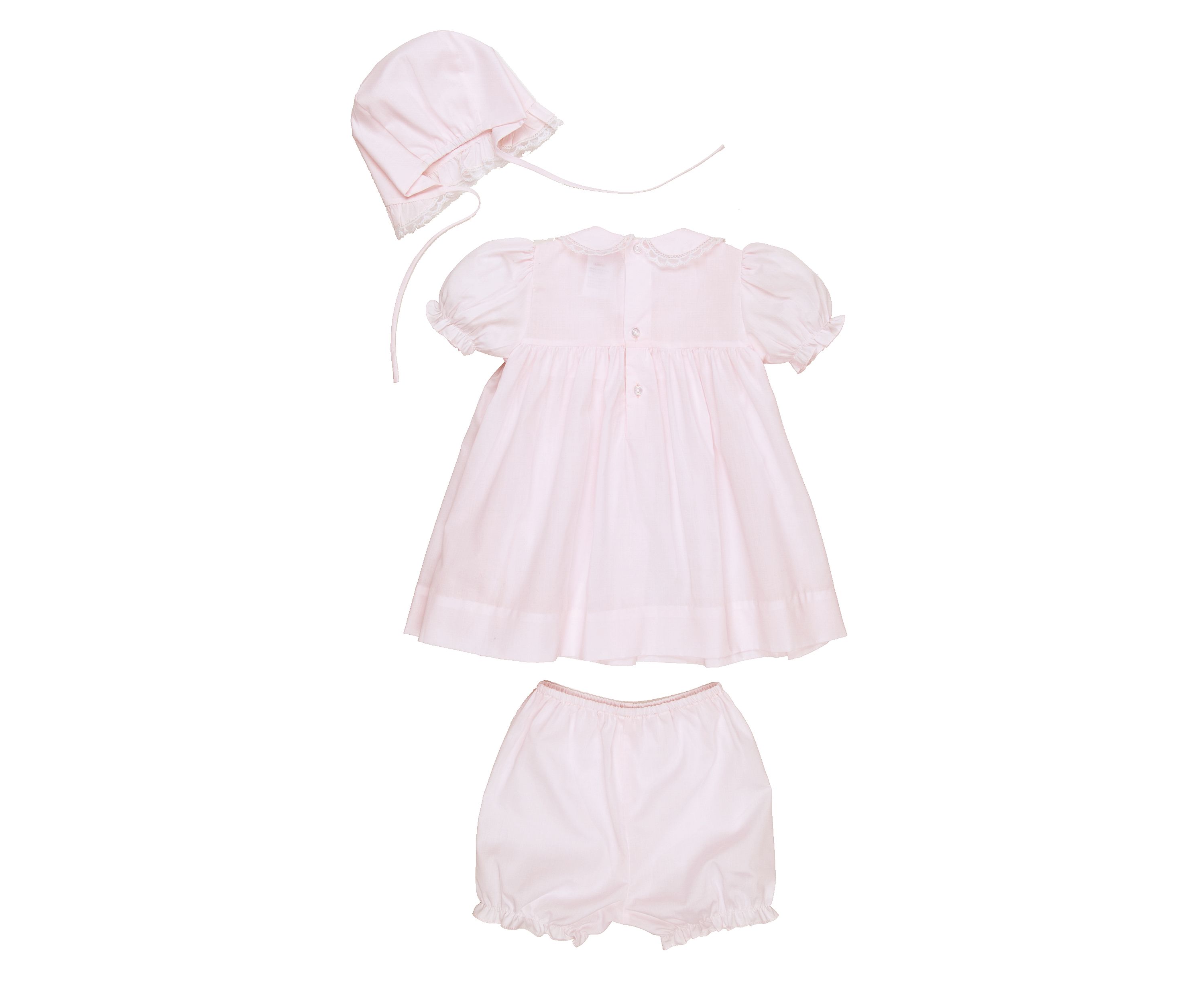 Baby Girls Pink Lace Dress with Hat