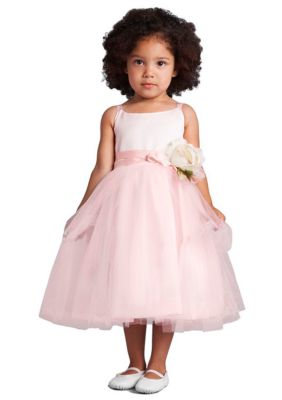 Us Angels Flower Girl Satin And Tulle Ballerina Dress With Flower ...