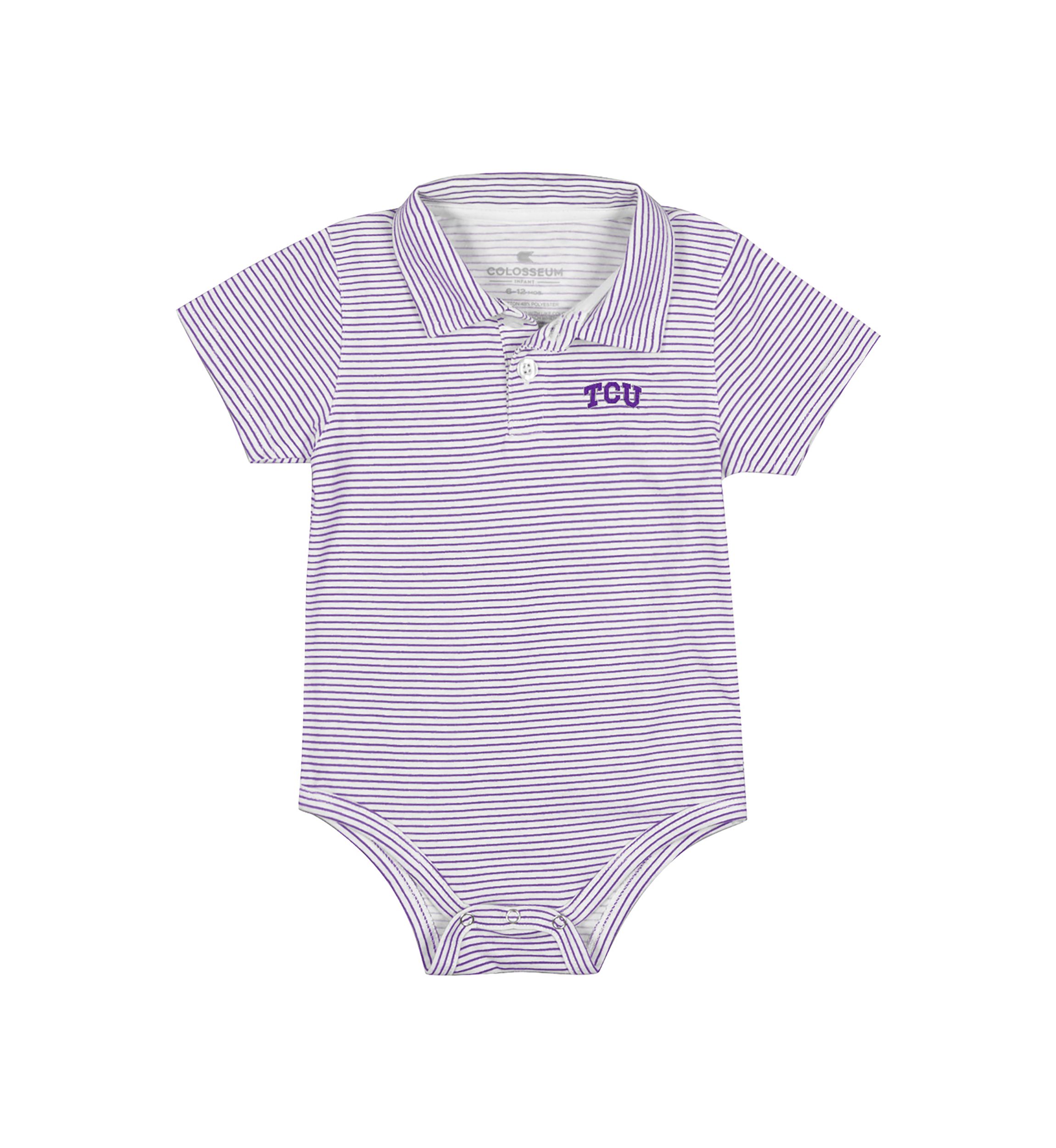 NCAA TCU Horned Frogs Striped Polo Bodysuit