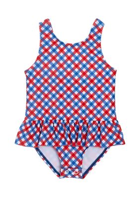 Crown & Ivy™ Baby Girls Ruffled Waist One Piece Swimsuit | belk