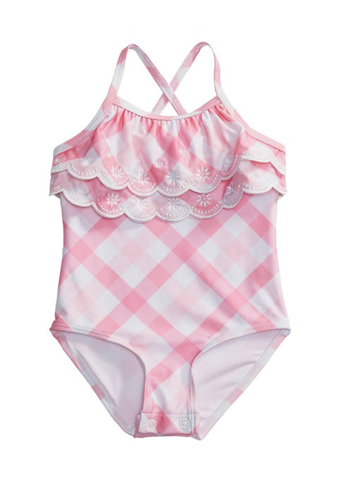 Baby Girls Scallop One Piece Swimsuit 