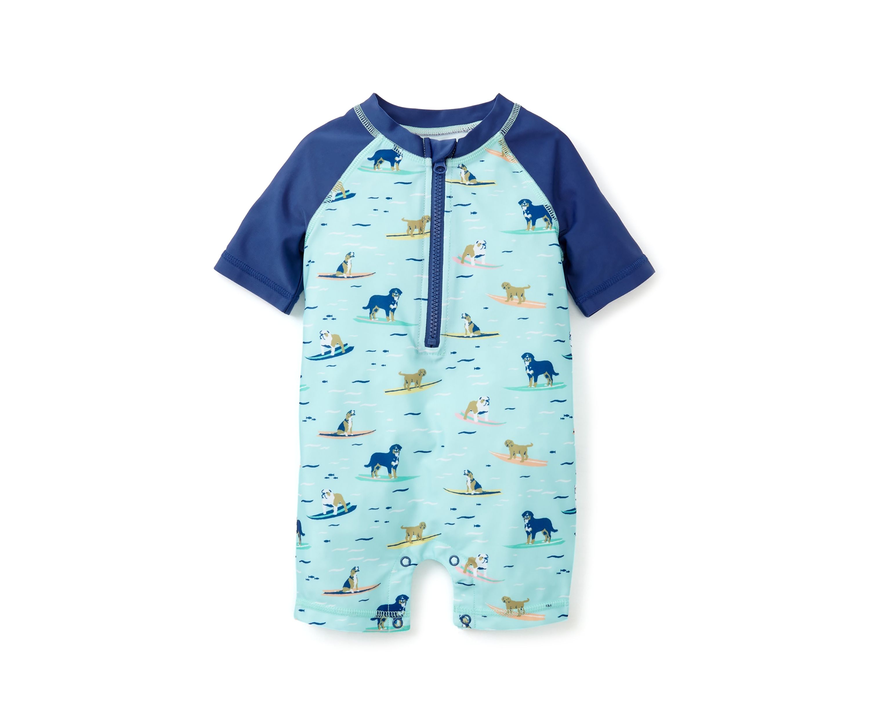 Baby Boys Dog Surf Printed One Piece Rash Guard 