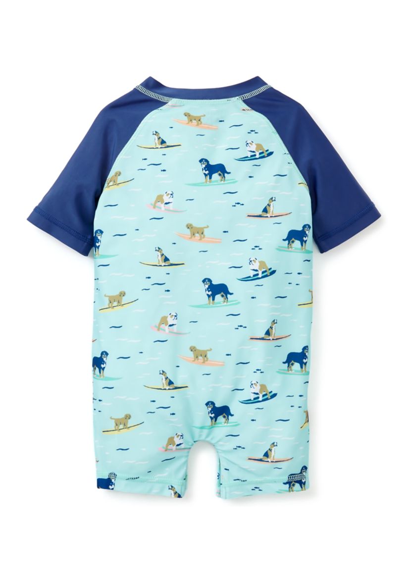 Baby Boys Dog Surf Printed One Piece Rash Guard 