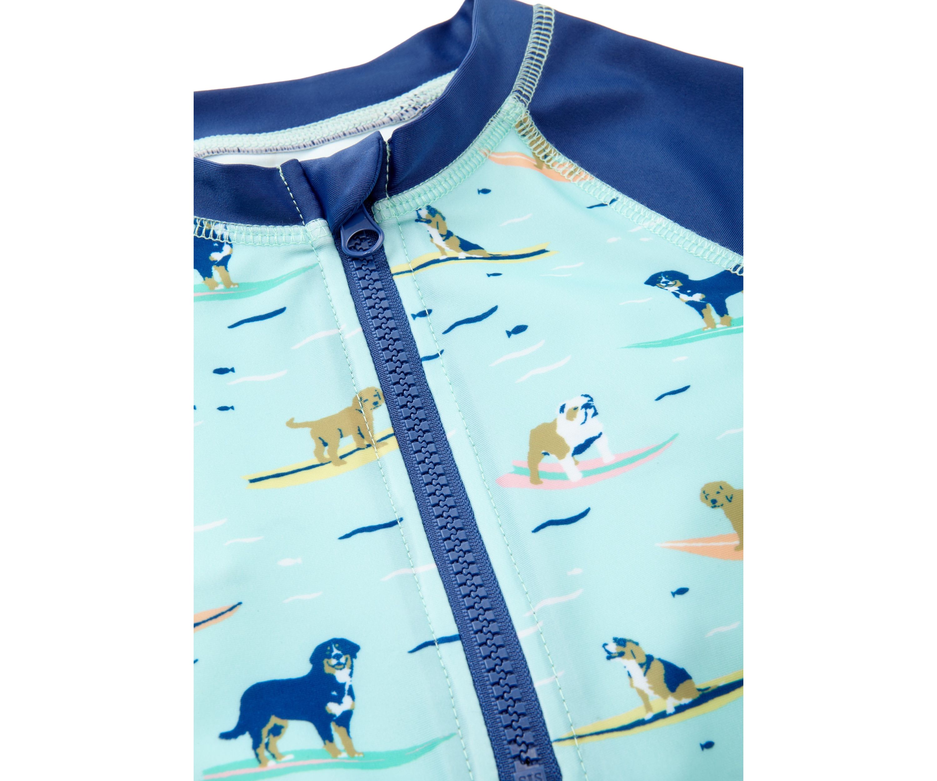 Baby Boys Dog Surf Printed One Piece Rash Guard 