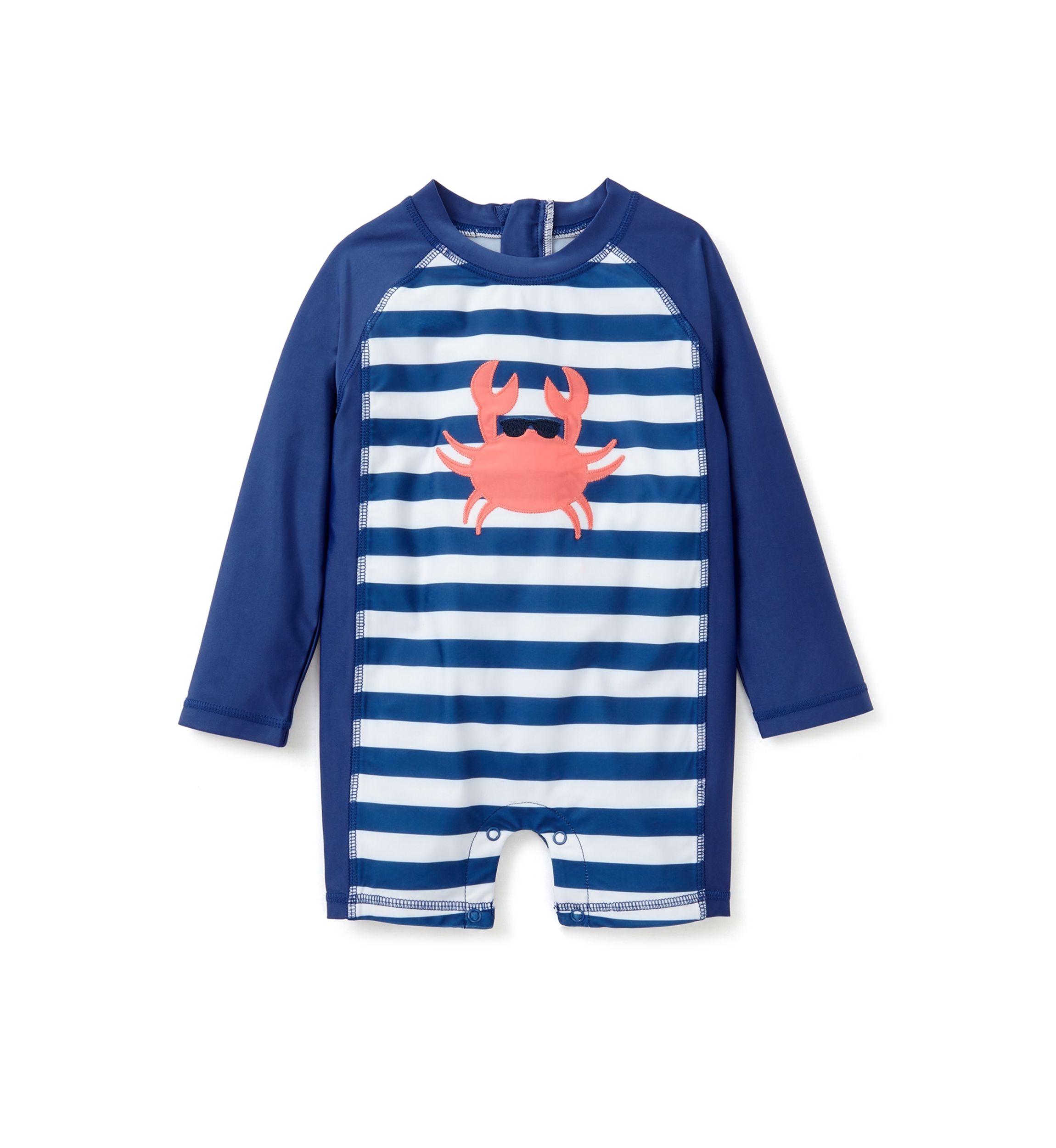 Baby Boys Crab Stripe One Piece Rash Guard 