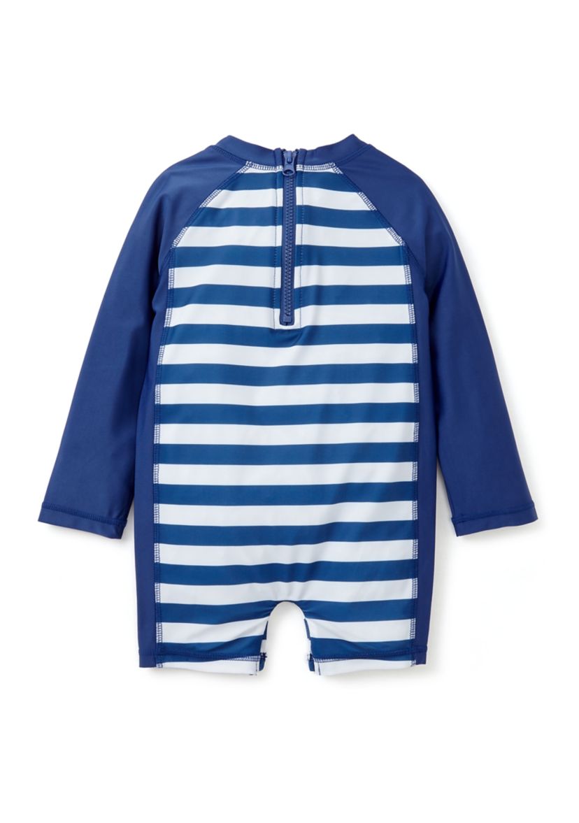 Baby Boys Crab Stripe One Piece Rash Guard 
