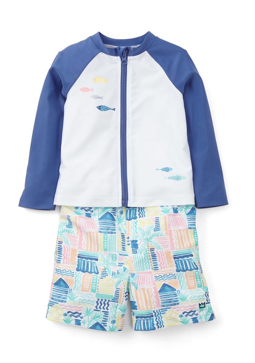 Baby Boys Rainbow Fish Rashguard Set 