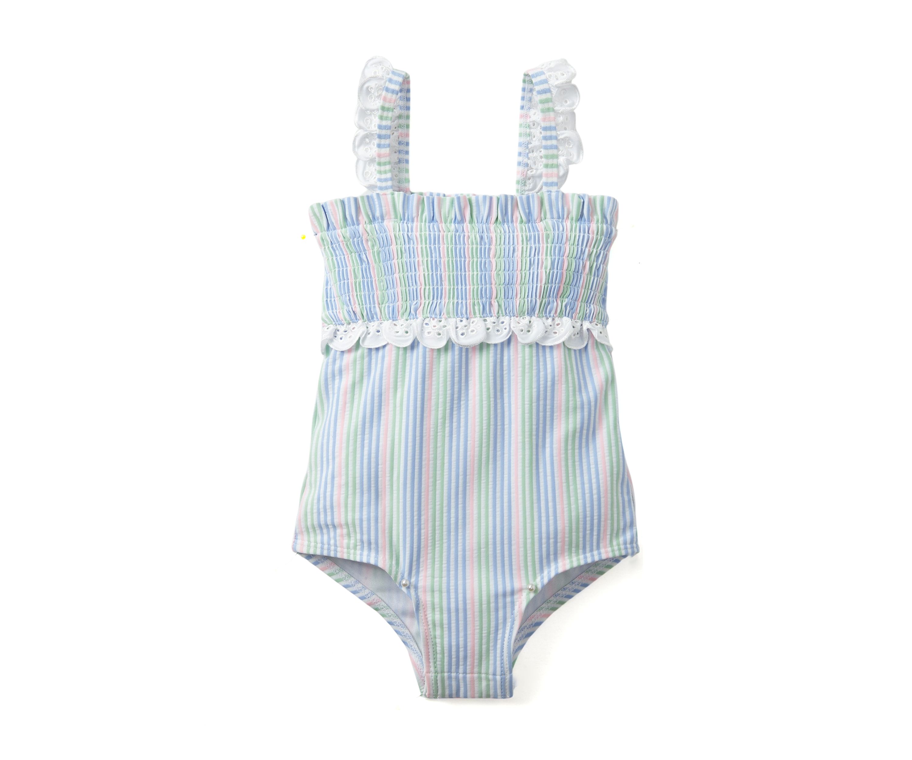 Baby Girls Smocked Stripe One Piece Swimsuit