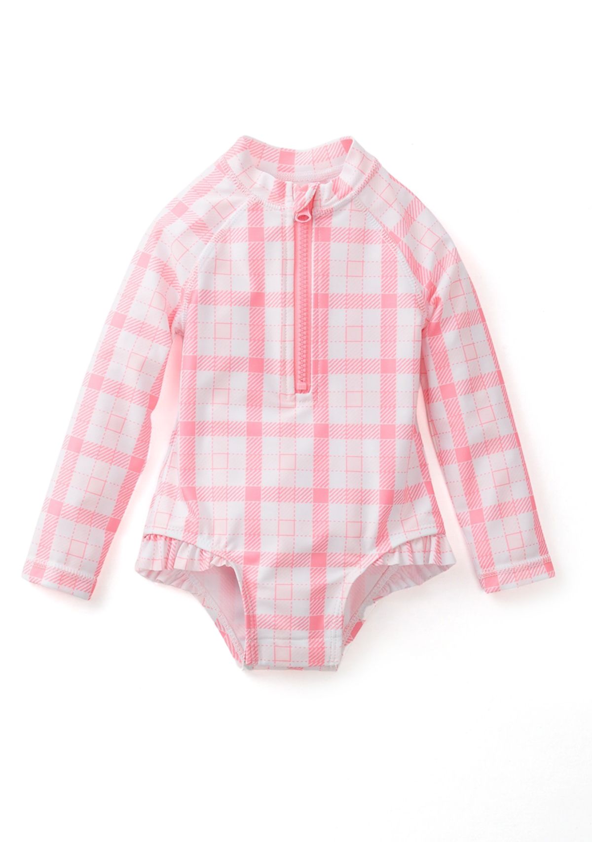 Baby Girls Gingham Printed Rashguard