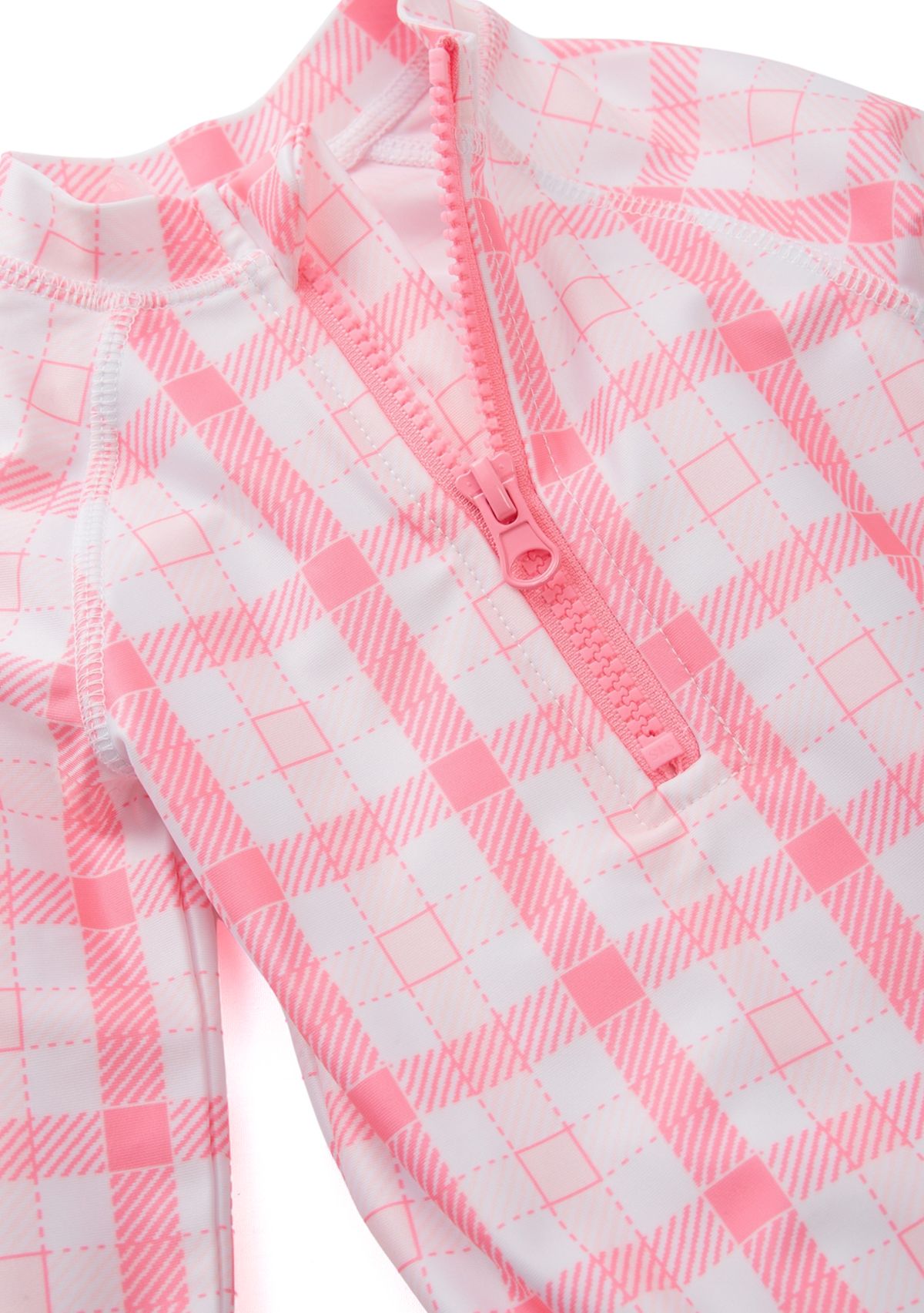 Baby Girls Gingham Printed Rashguard