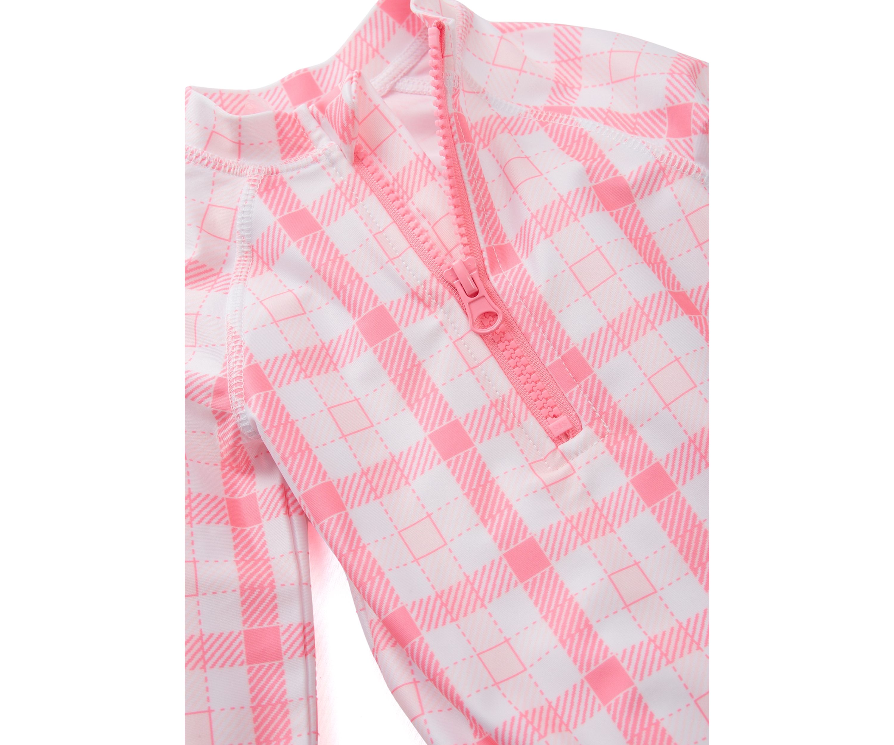 Baby Girls Gingham Printed Rashguard