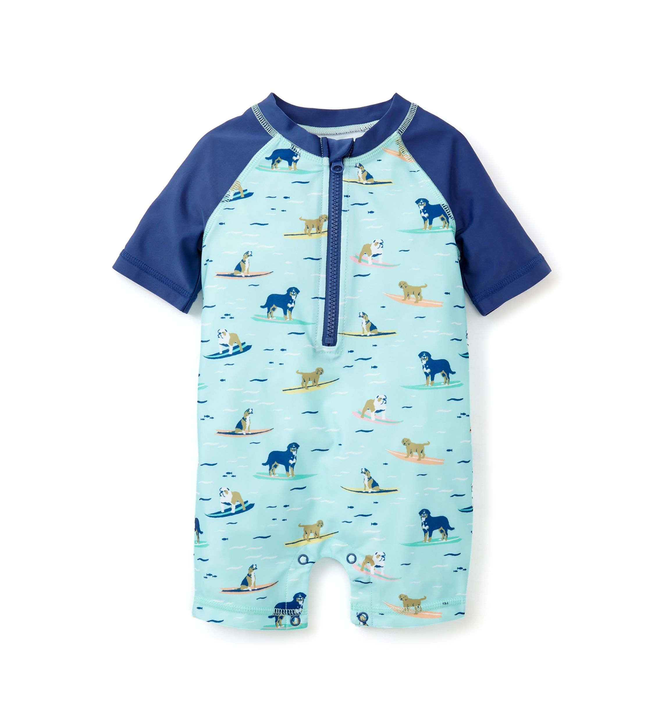 Toddler Boys Dog Surf Printed One Piece Rash Guard 
