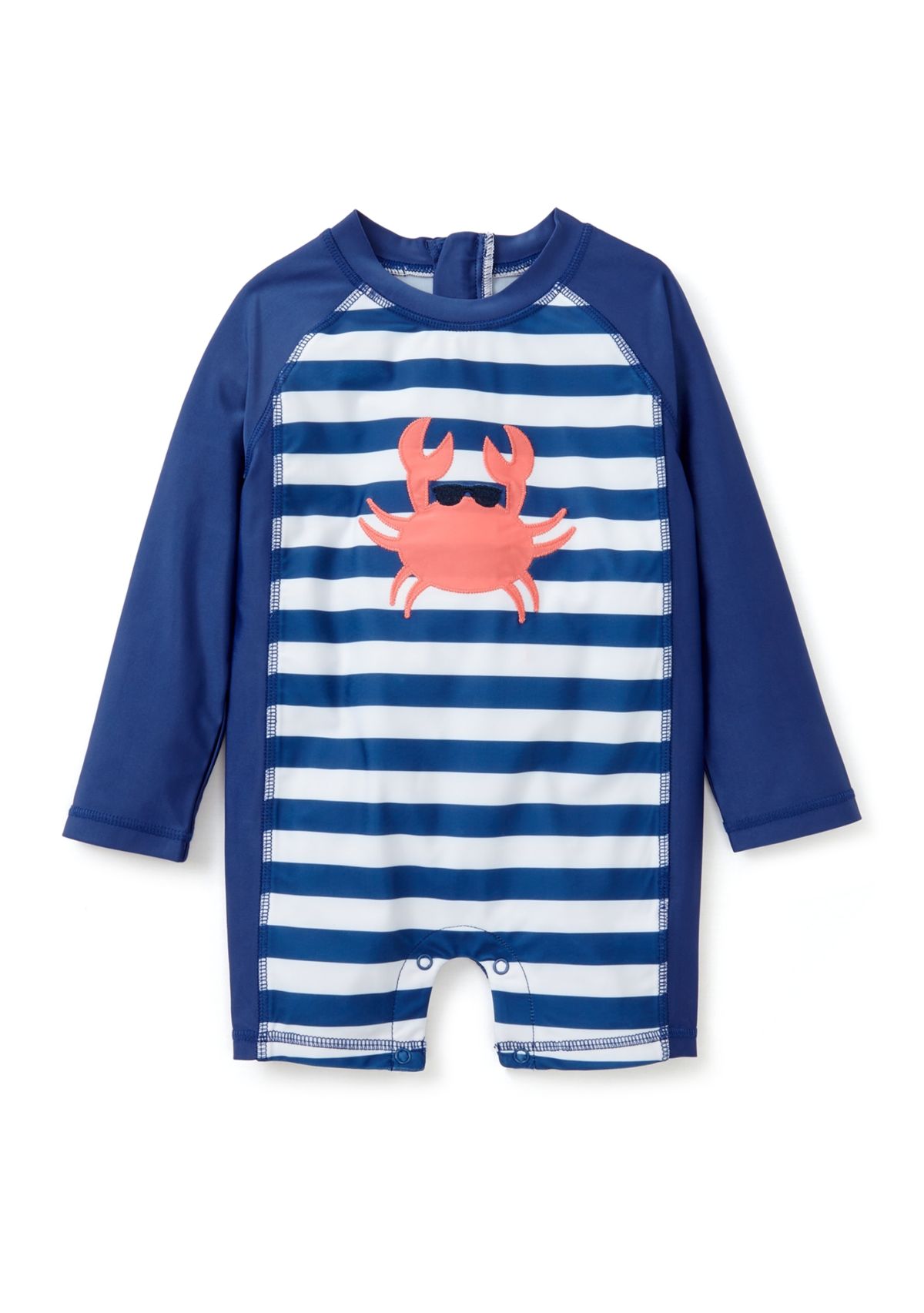 Toddler Boys Crab Stripe One Piece Rash Guard