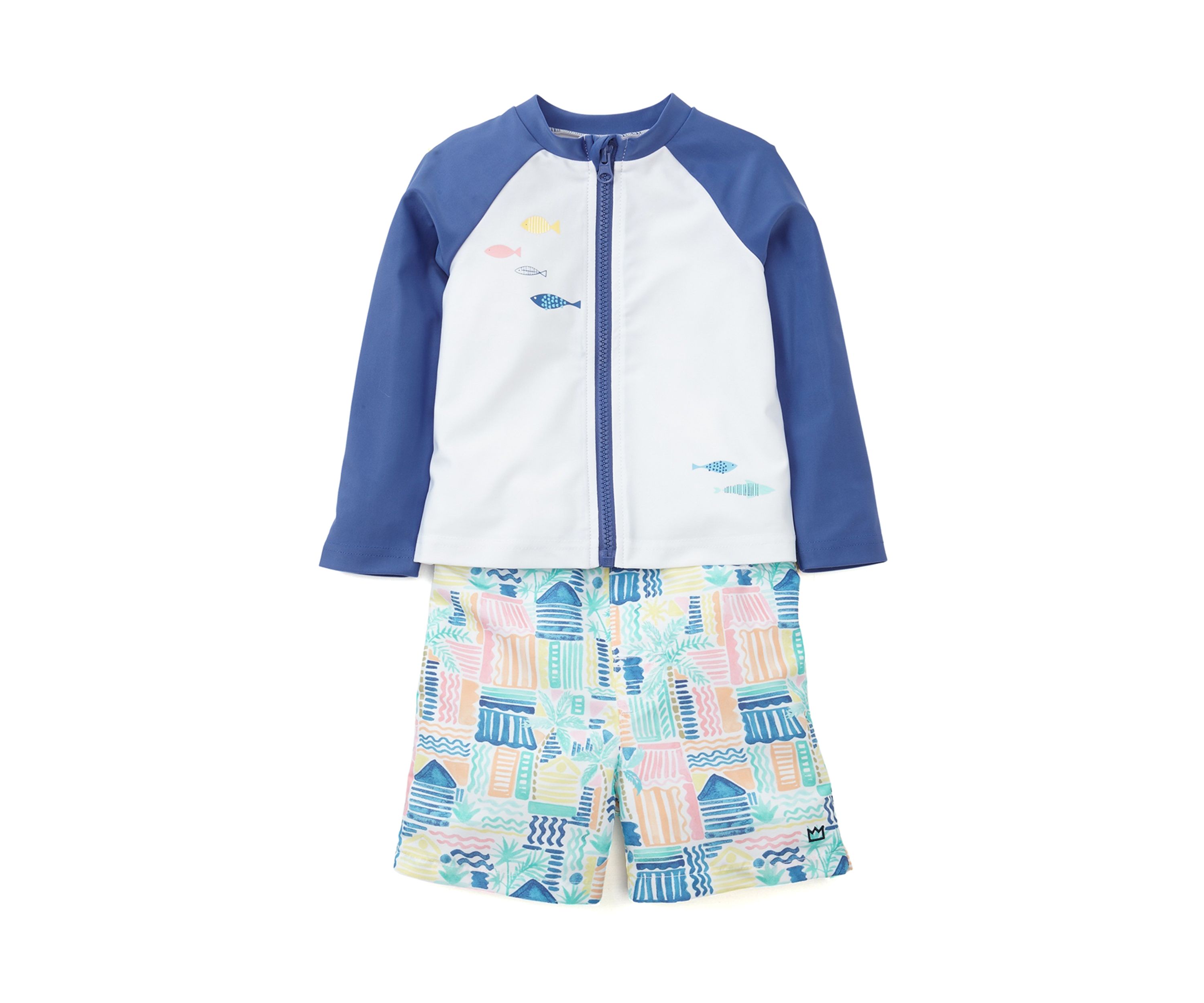   Toddler  Boys Rainbow Fish Rashguard Set 
